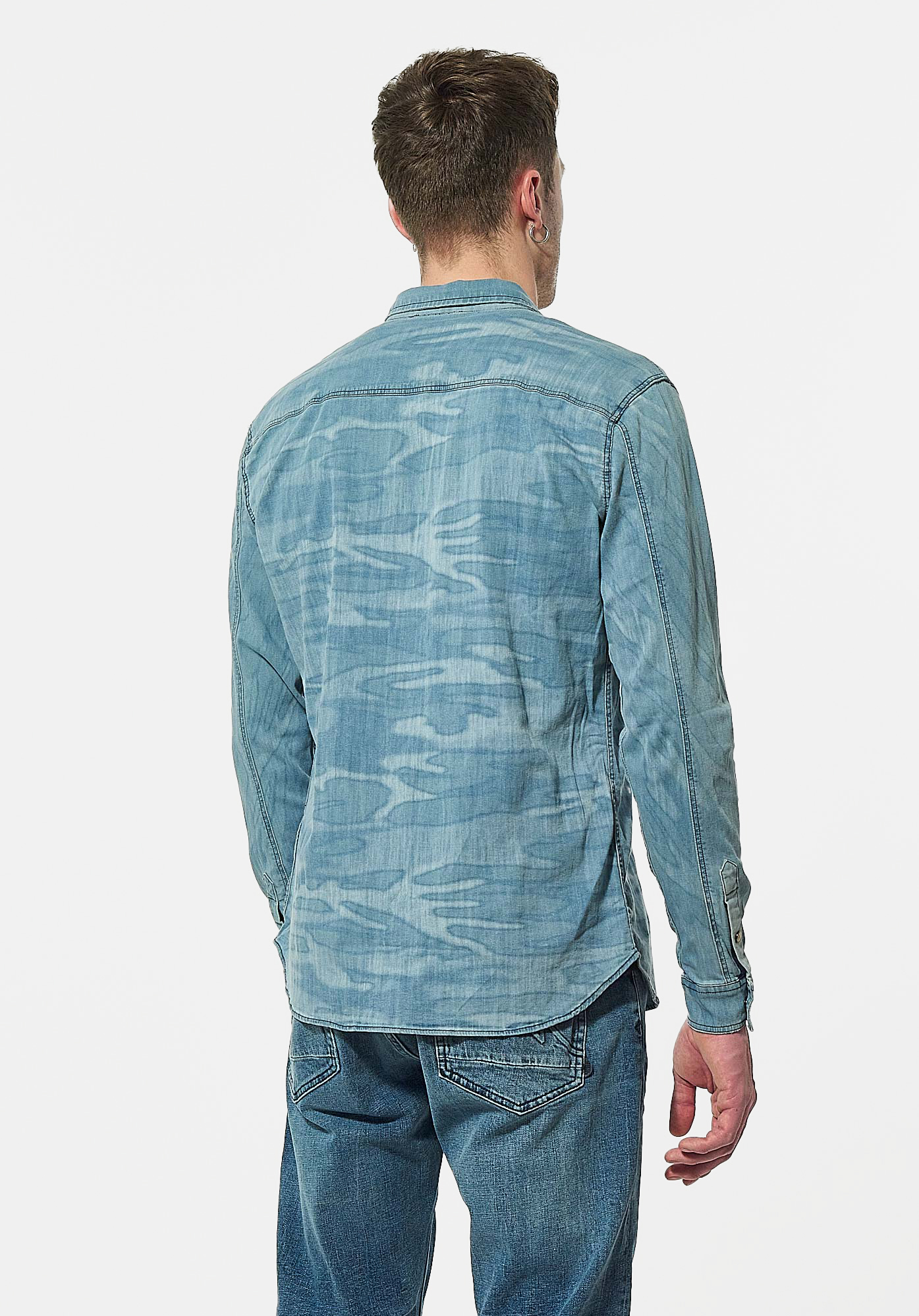 Camo denim hotsell shirt mens