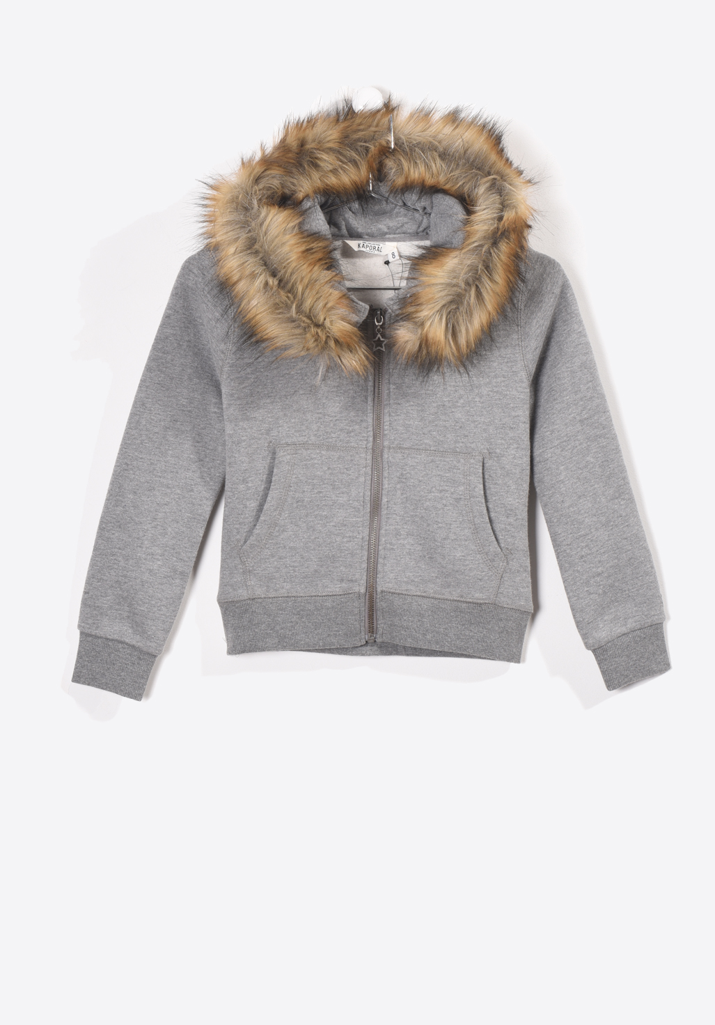 Faux fur trimmed hood outlet