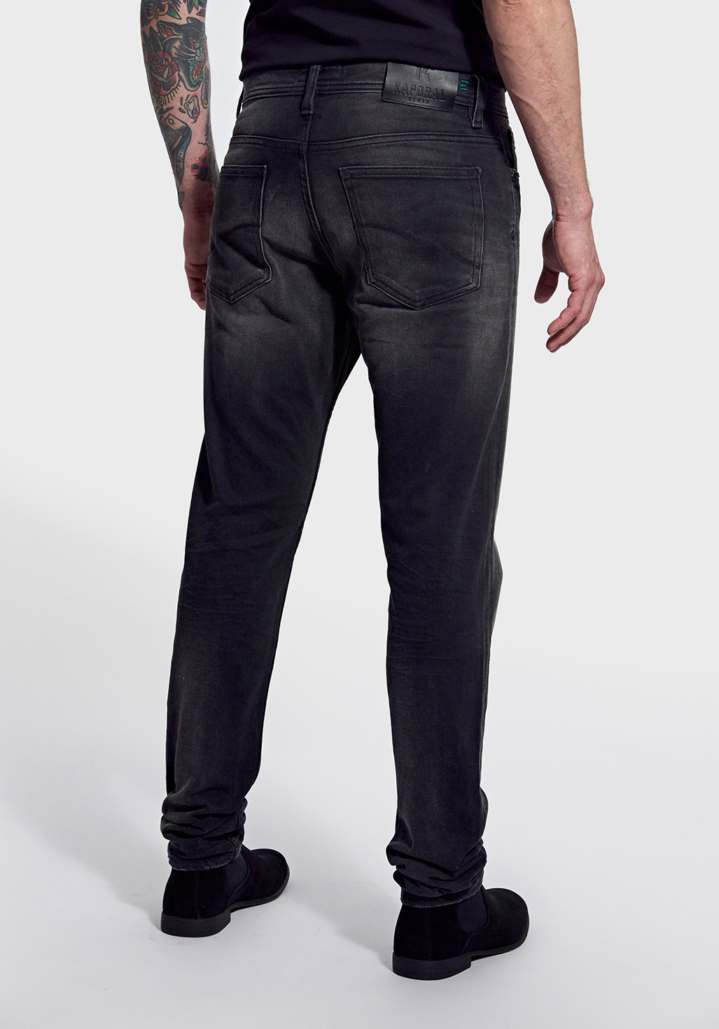 Men s black faded slim fit jeans Darko Kaporal