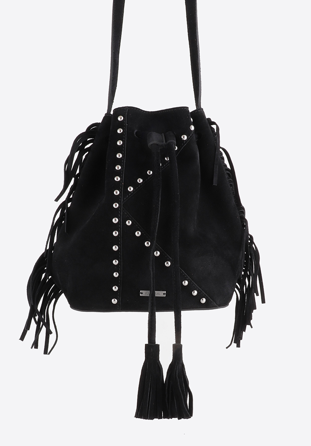 Black suede hot sale bucket bag