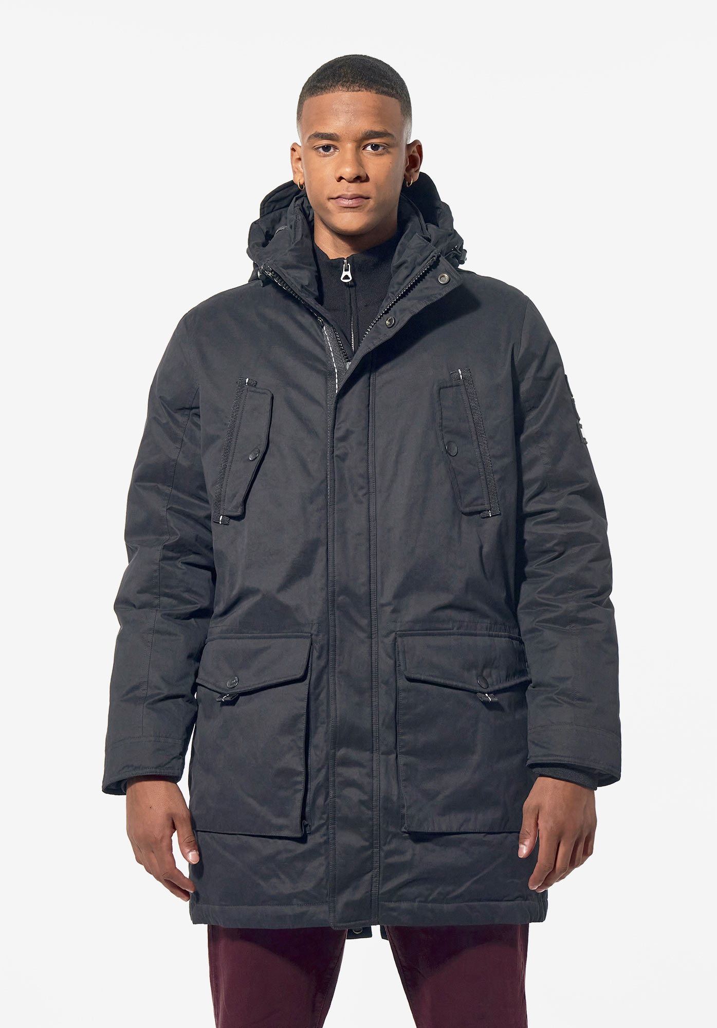 Men s black parka Amik Kaporal