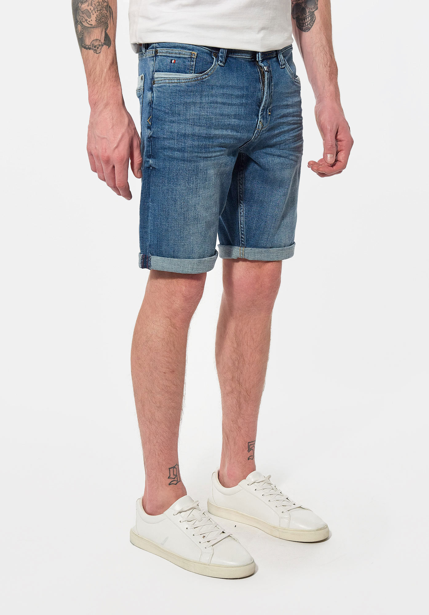 Men s straight fit denim Bermuda shorts Atlas Kaporal