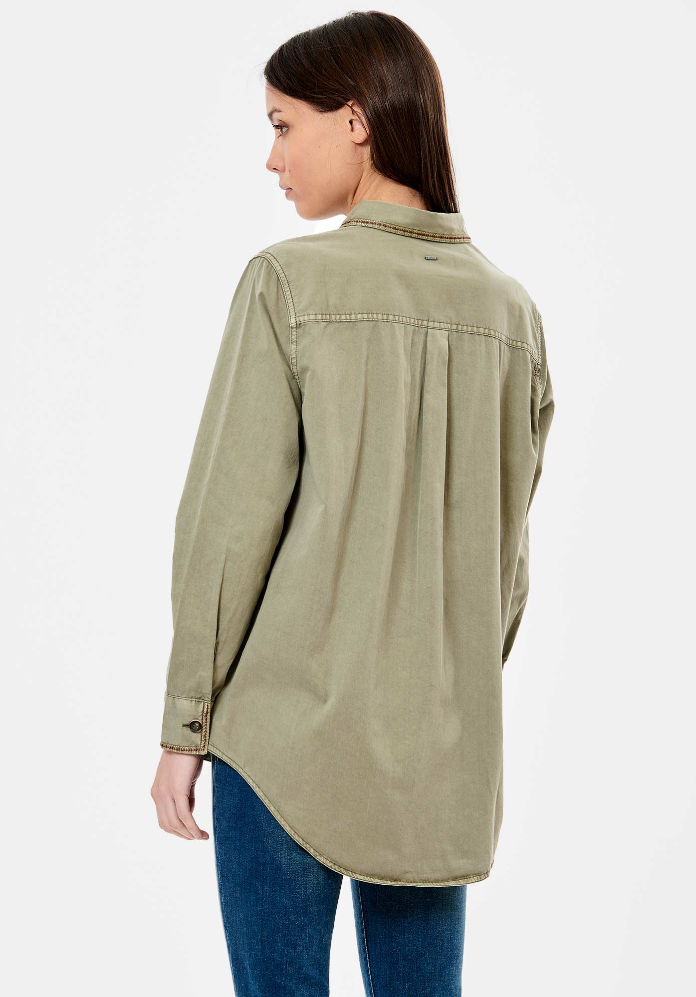 Women s khaki 100 cotton shirt Barmy Kaporal