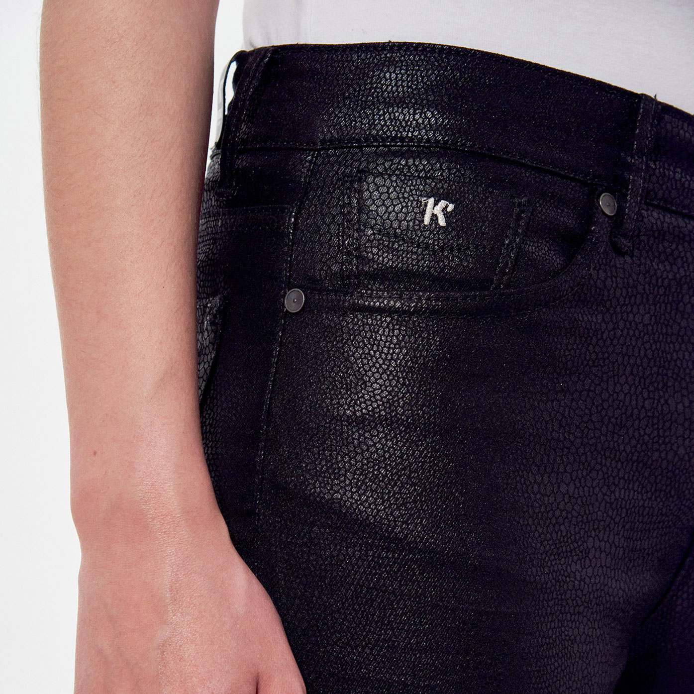 Pantalon python noir deals