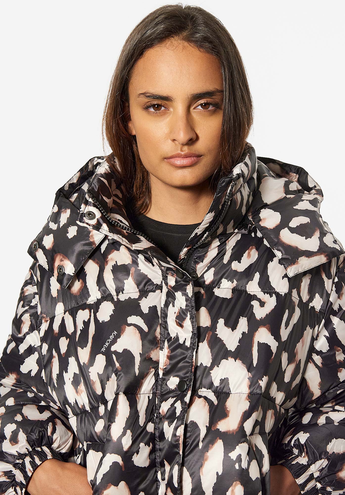 Army print puffer jacket sale women's