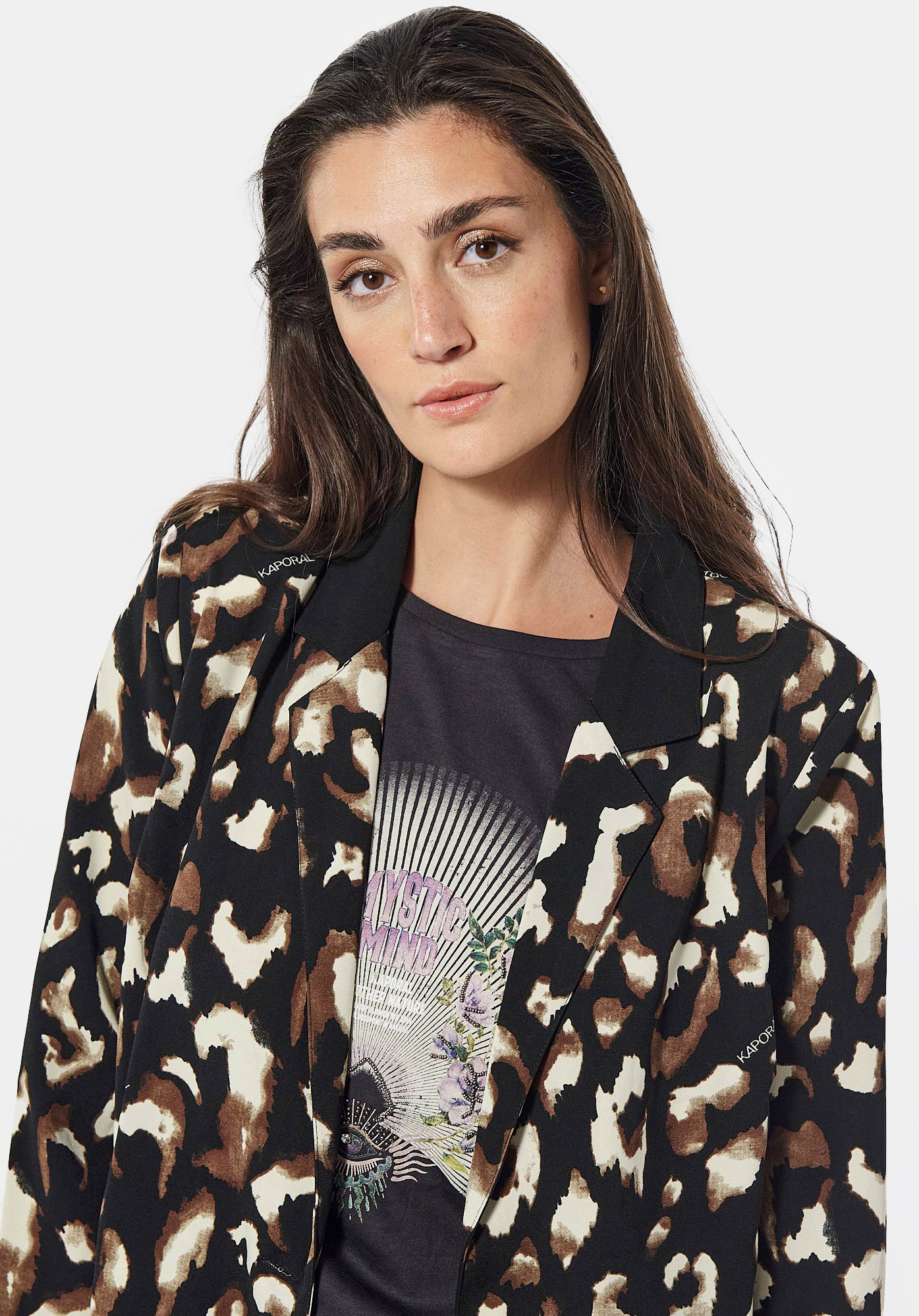 Leopard print shop blazer new look
