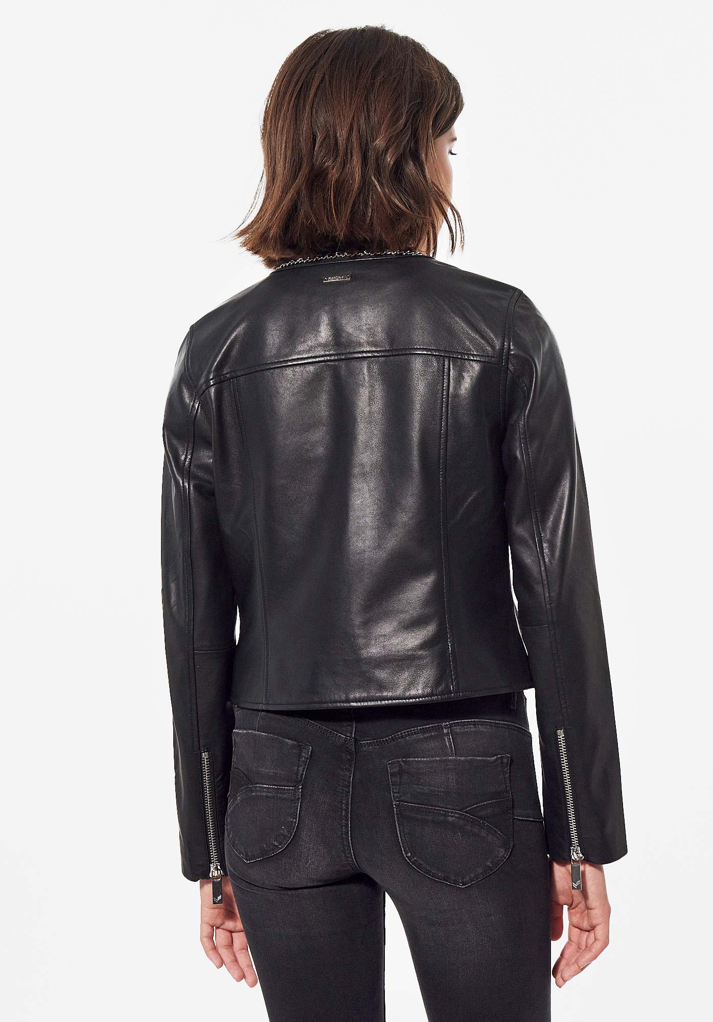 Women s black leather jacket Daria Kaporal