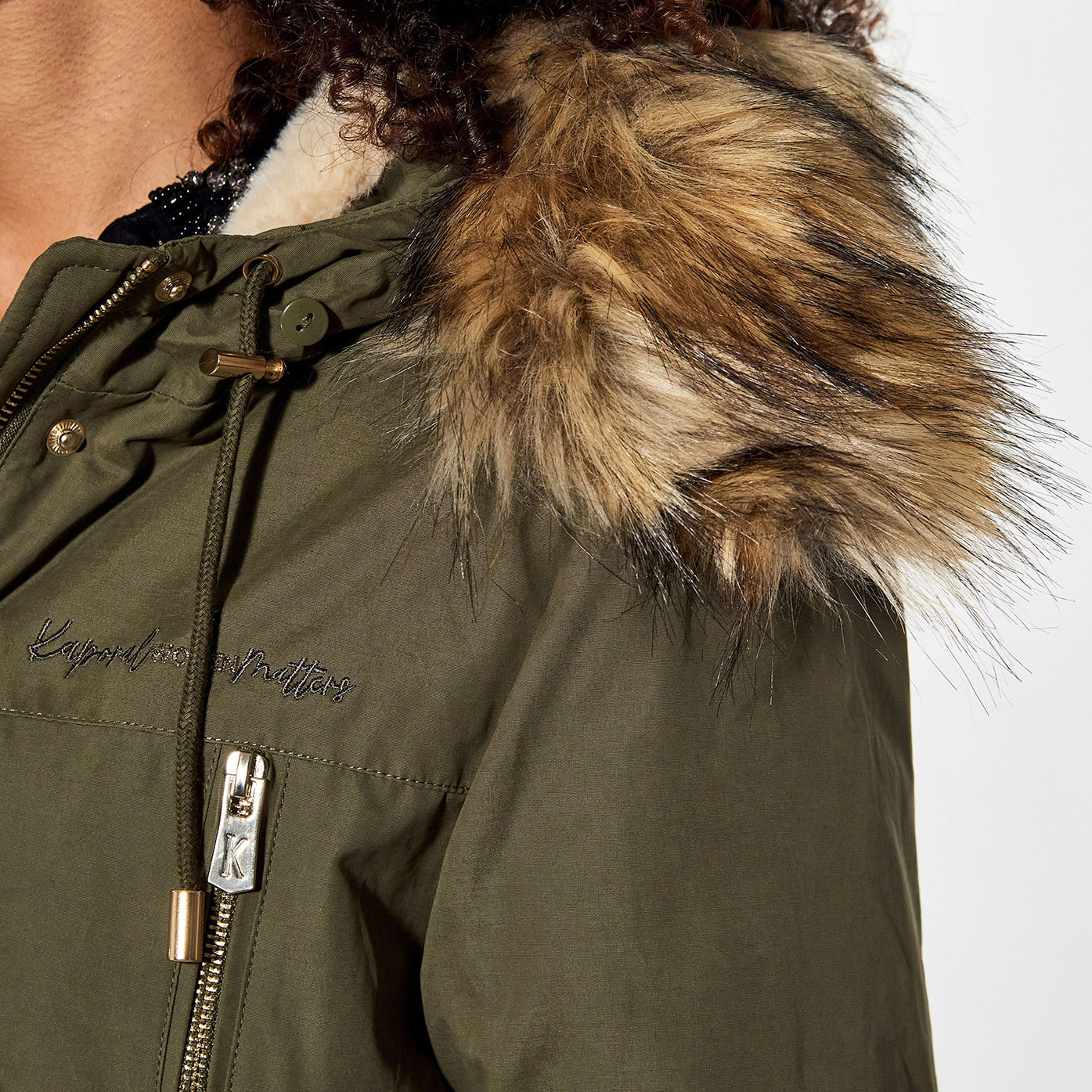 Women s khaki parka Fleur Kaporal