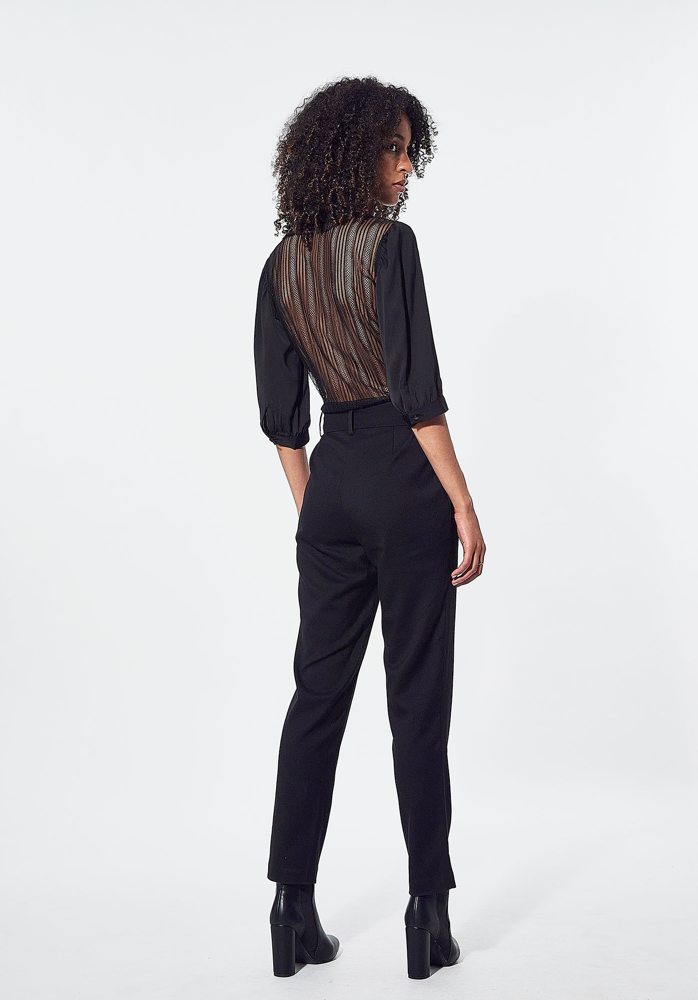 Black flowy overalls discount
