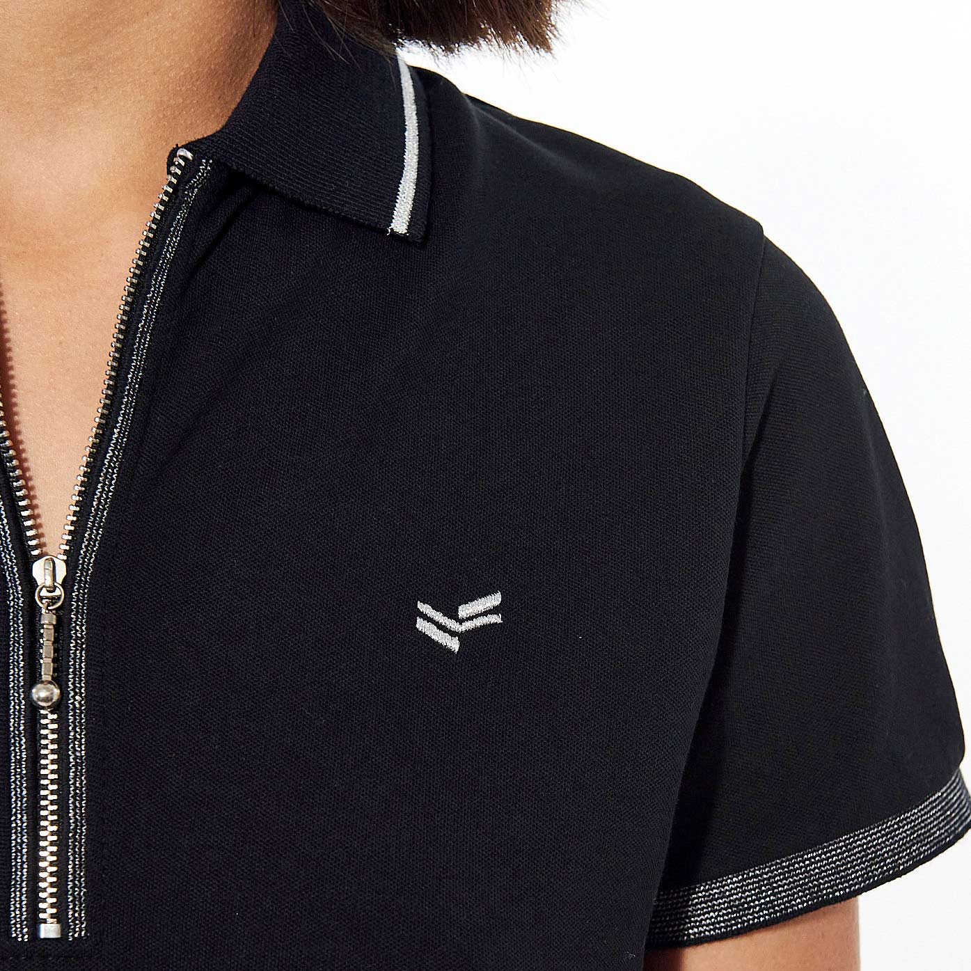 Women s black polo shirt Folow Kaporal