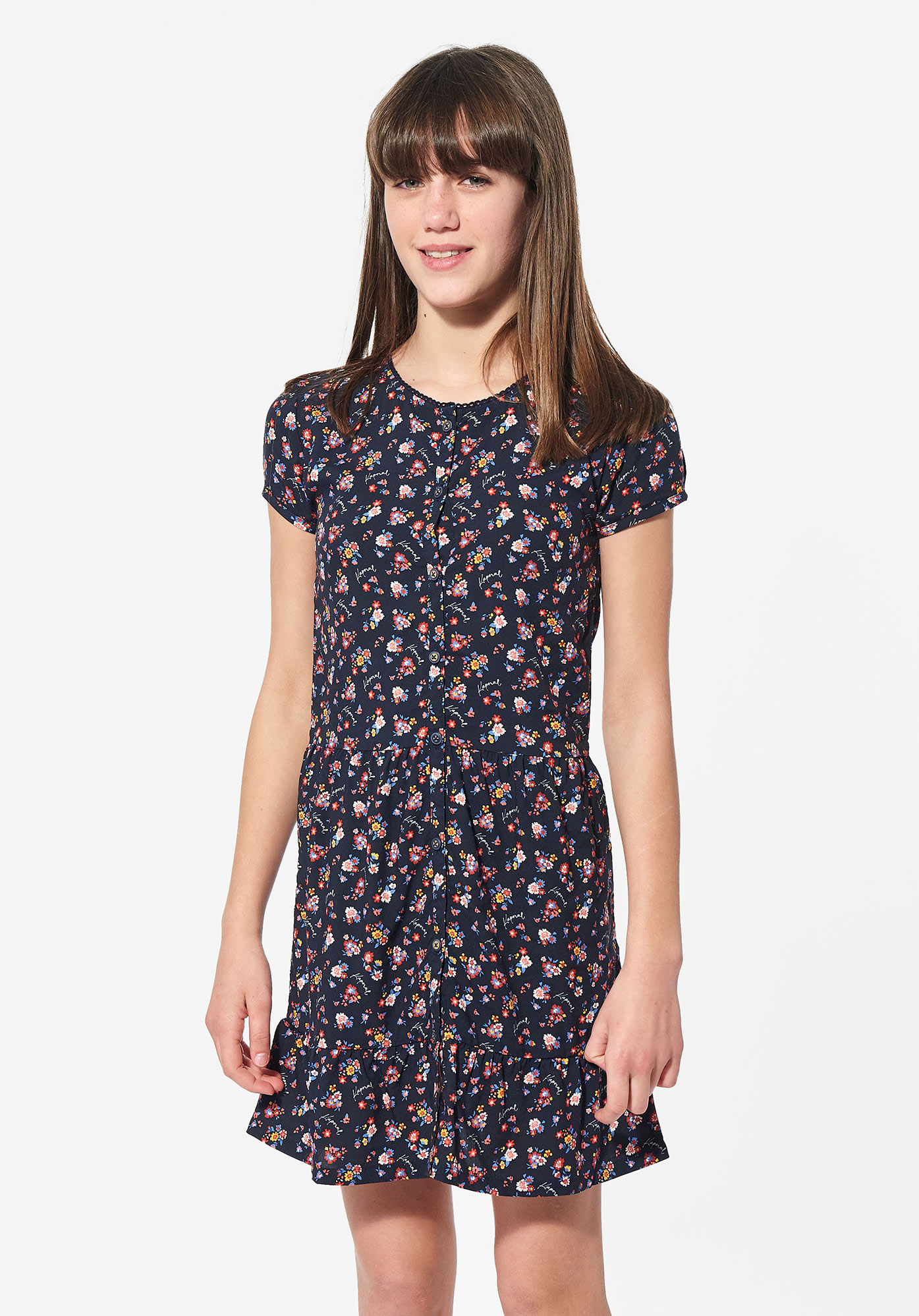 Girls blue floral dress LISA Navy