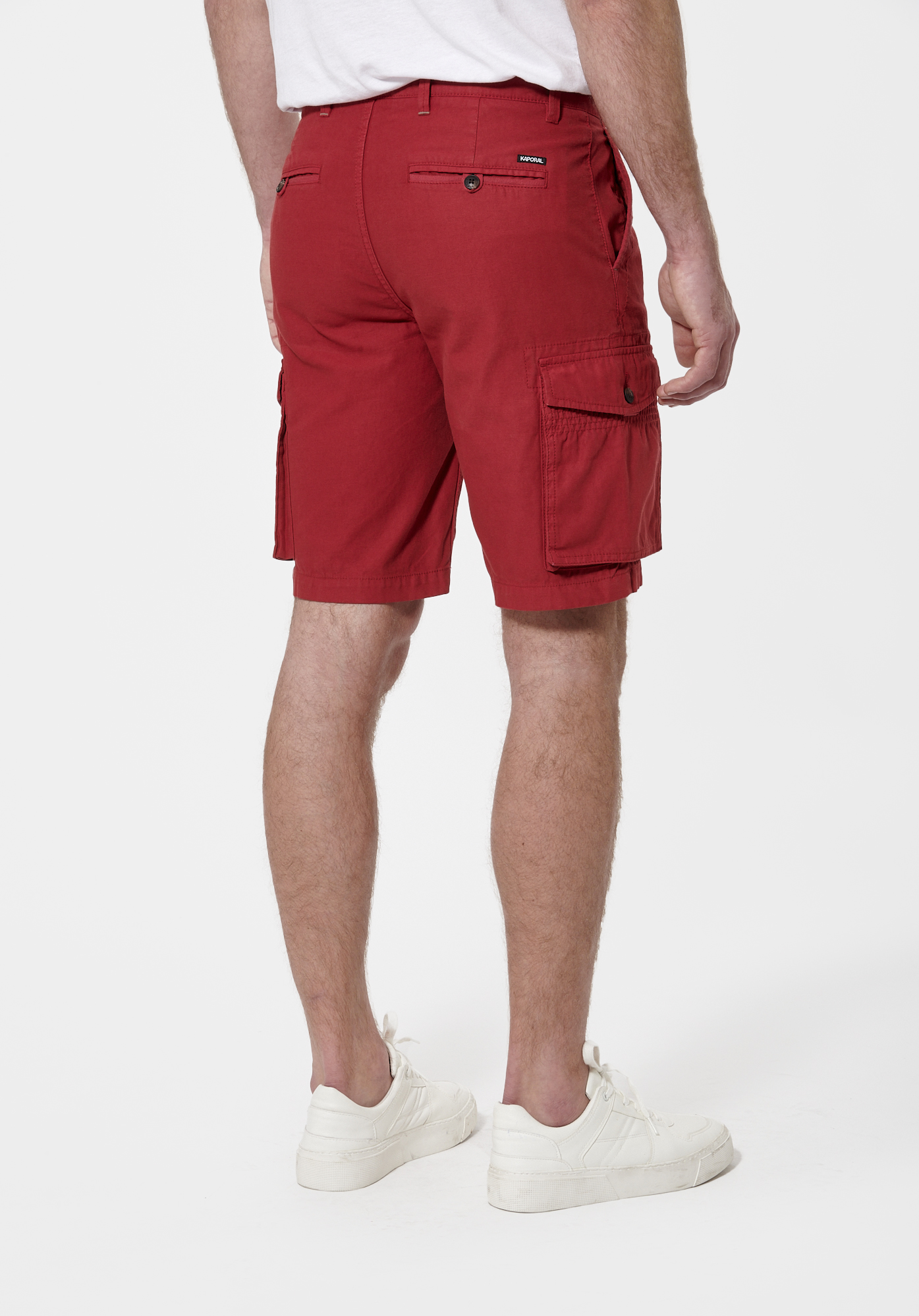 Men s red 100 cotton cargo shorts Marco Kaporal