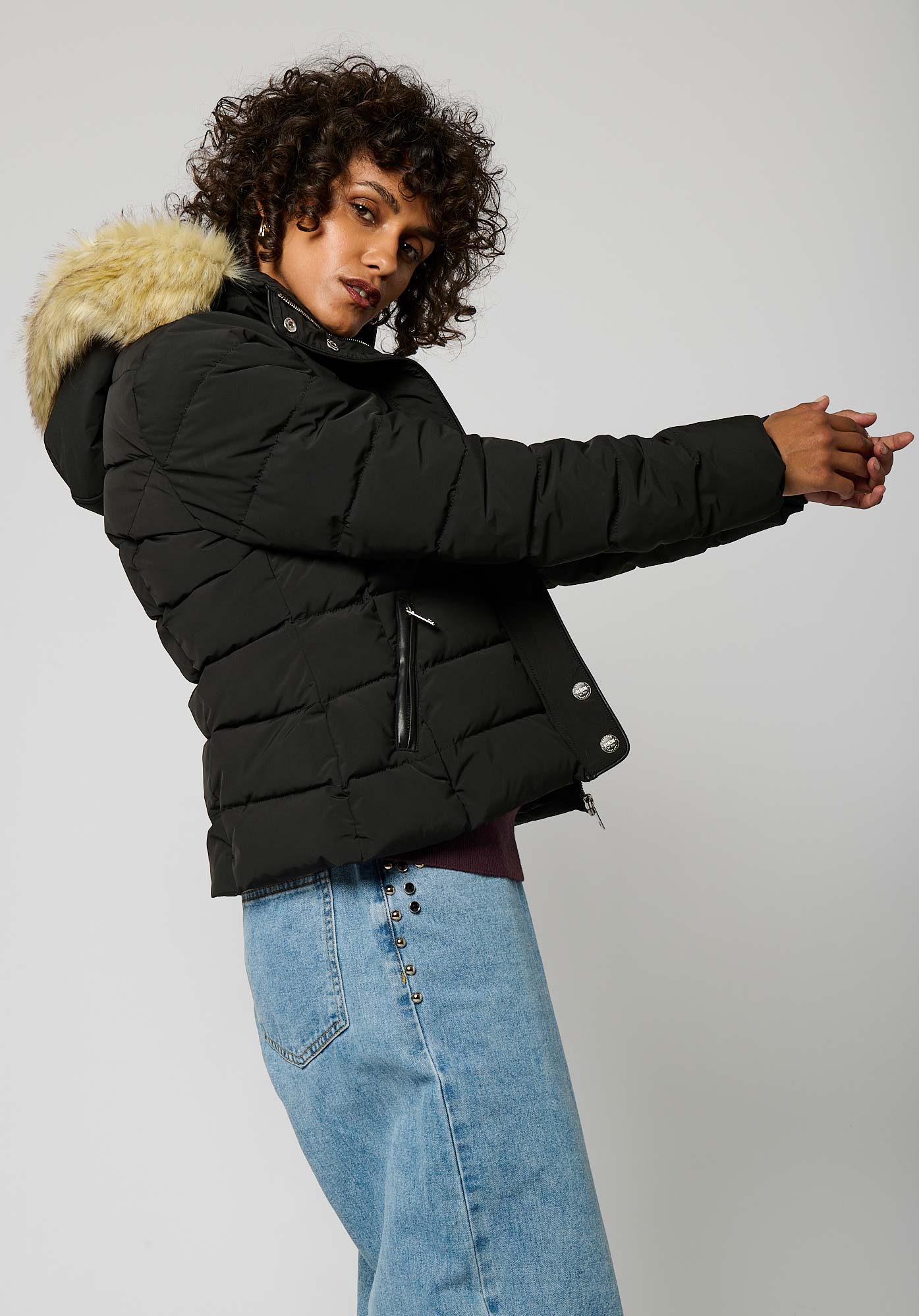 Doudoune detail jean clearance