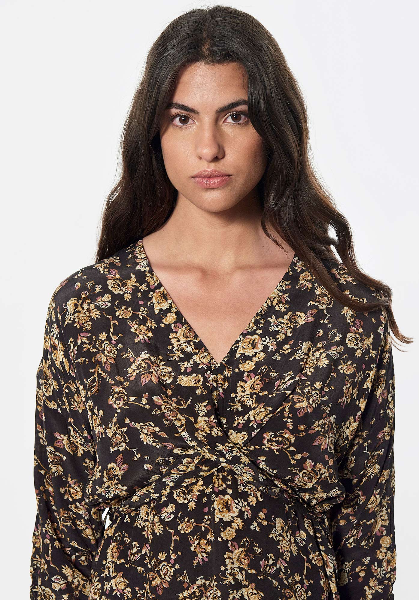 Women s black floral dress Nano Kaporal