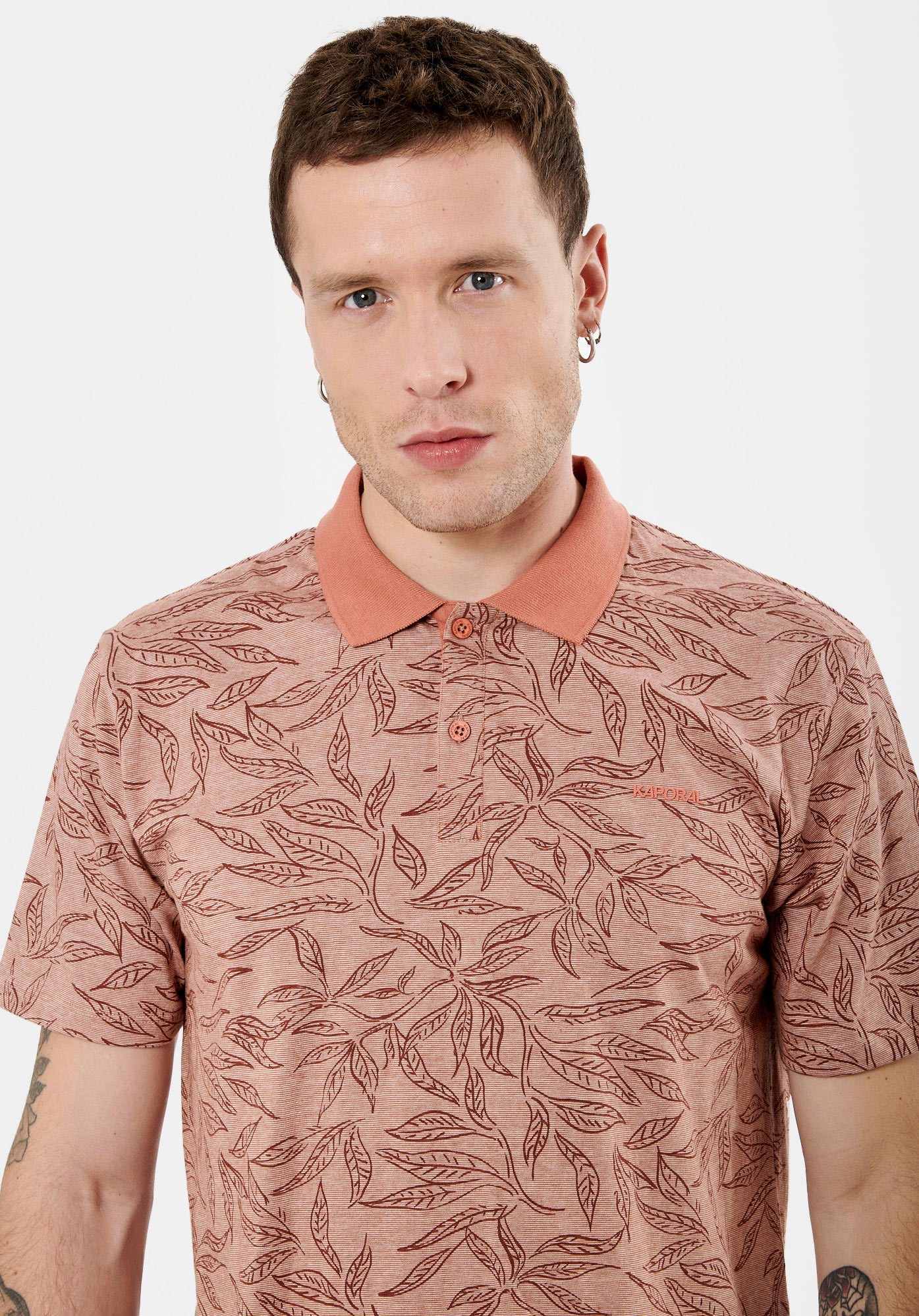 Men s orange 100 cotton polo shirt Stern Kaporal