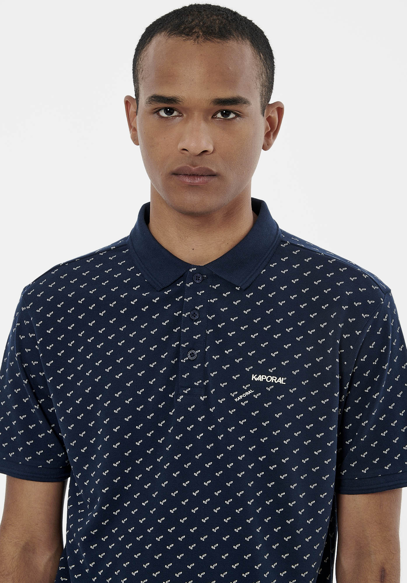 Men s blue 100 cotton polo shirt Terel Kaporal