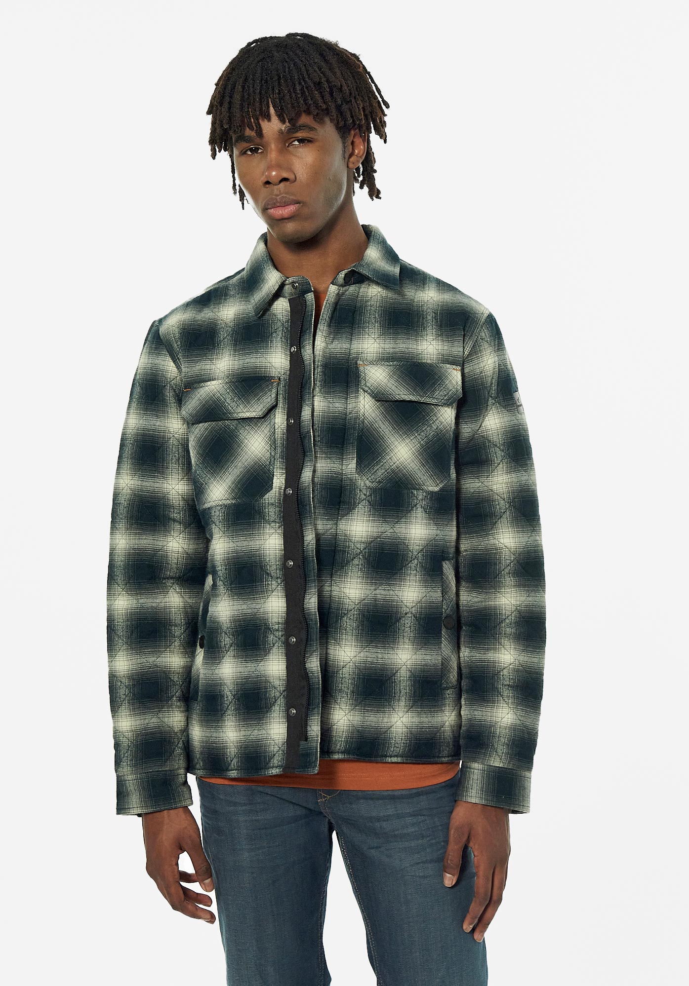 Men s green checked jacket Tokyo Kaporal