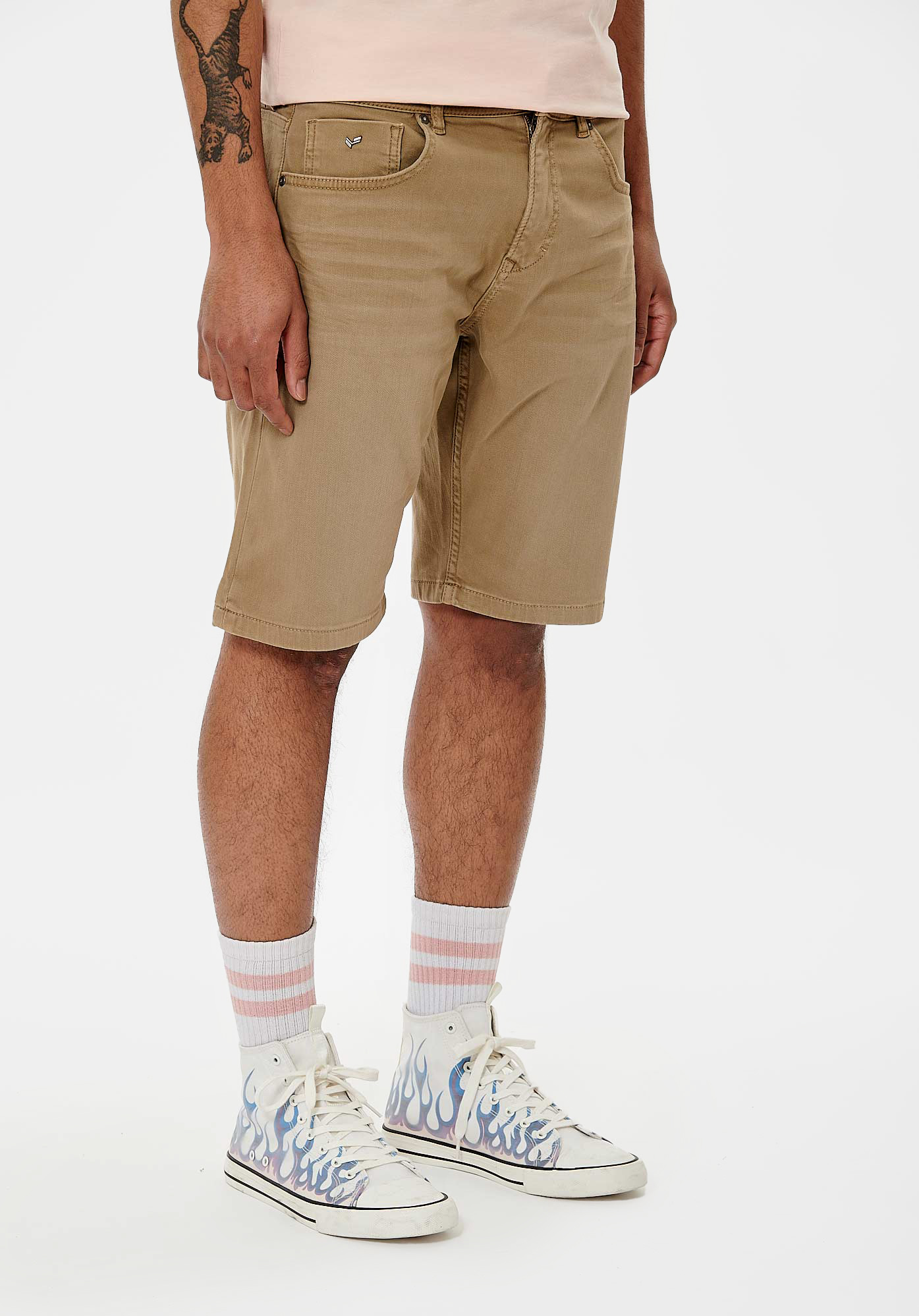 Mens beige clearance denim shorts