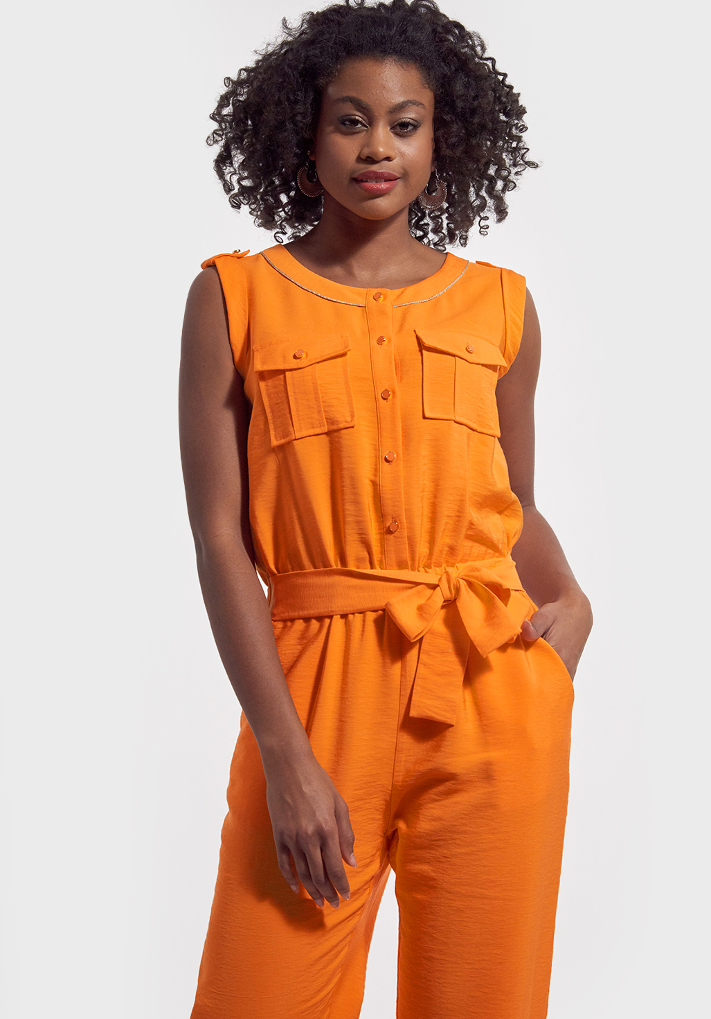 orange dressy jumpsuit