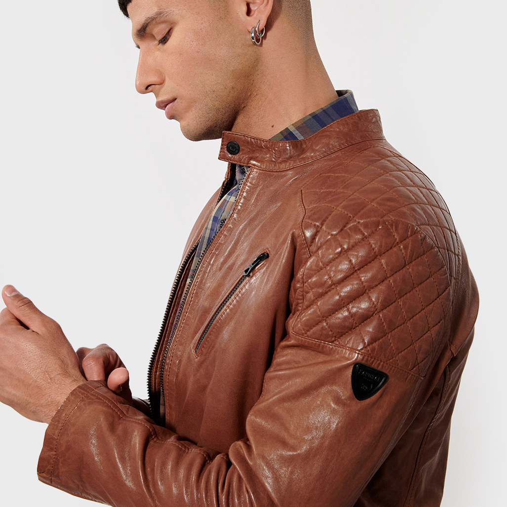 Blouson en best sale cuir kaporal homme