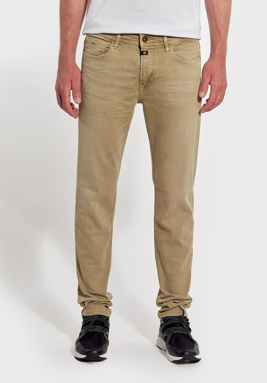 slim fit beige jeans