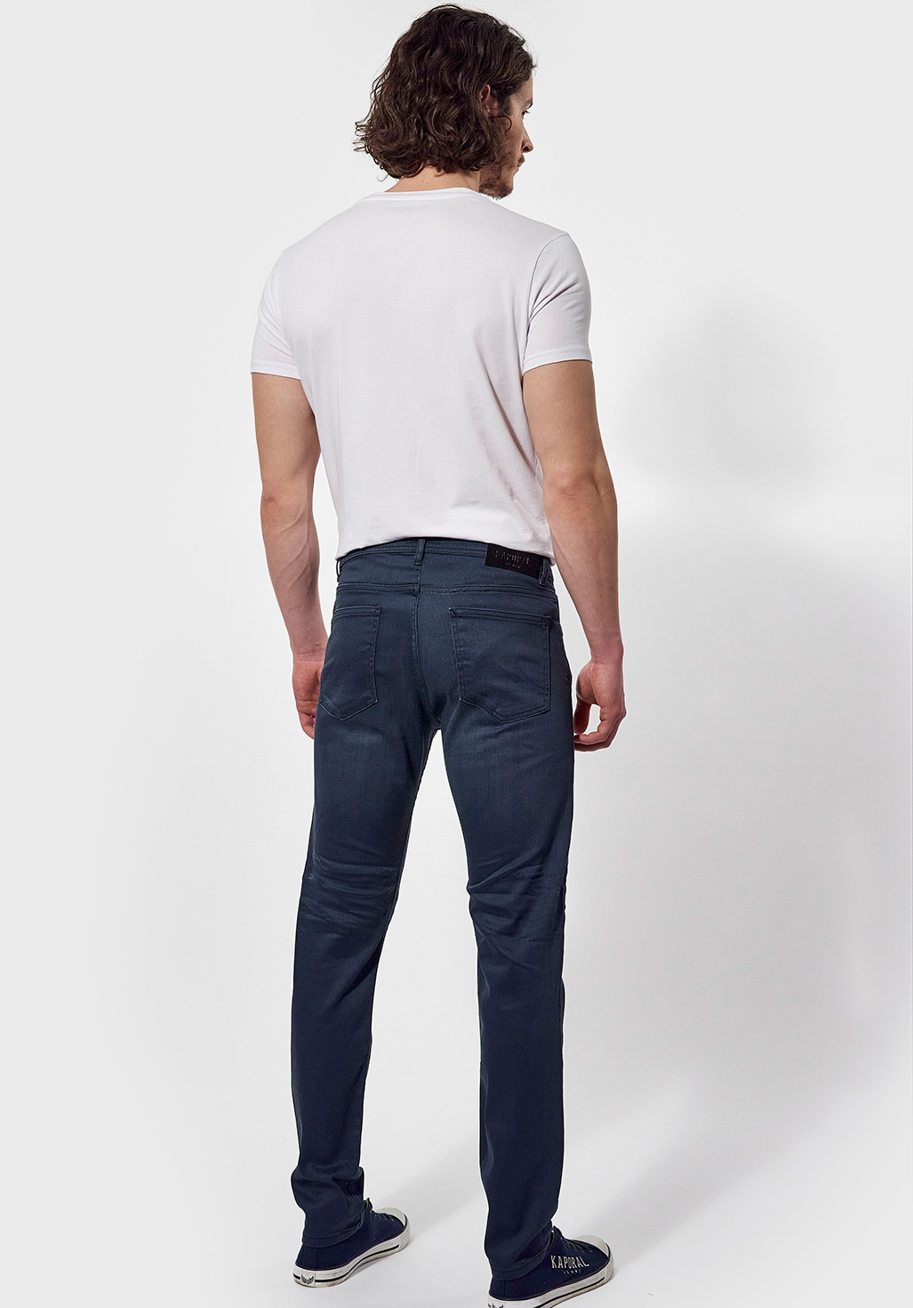 Jean slim enduit clearance homme