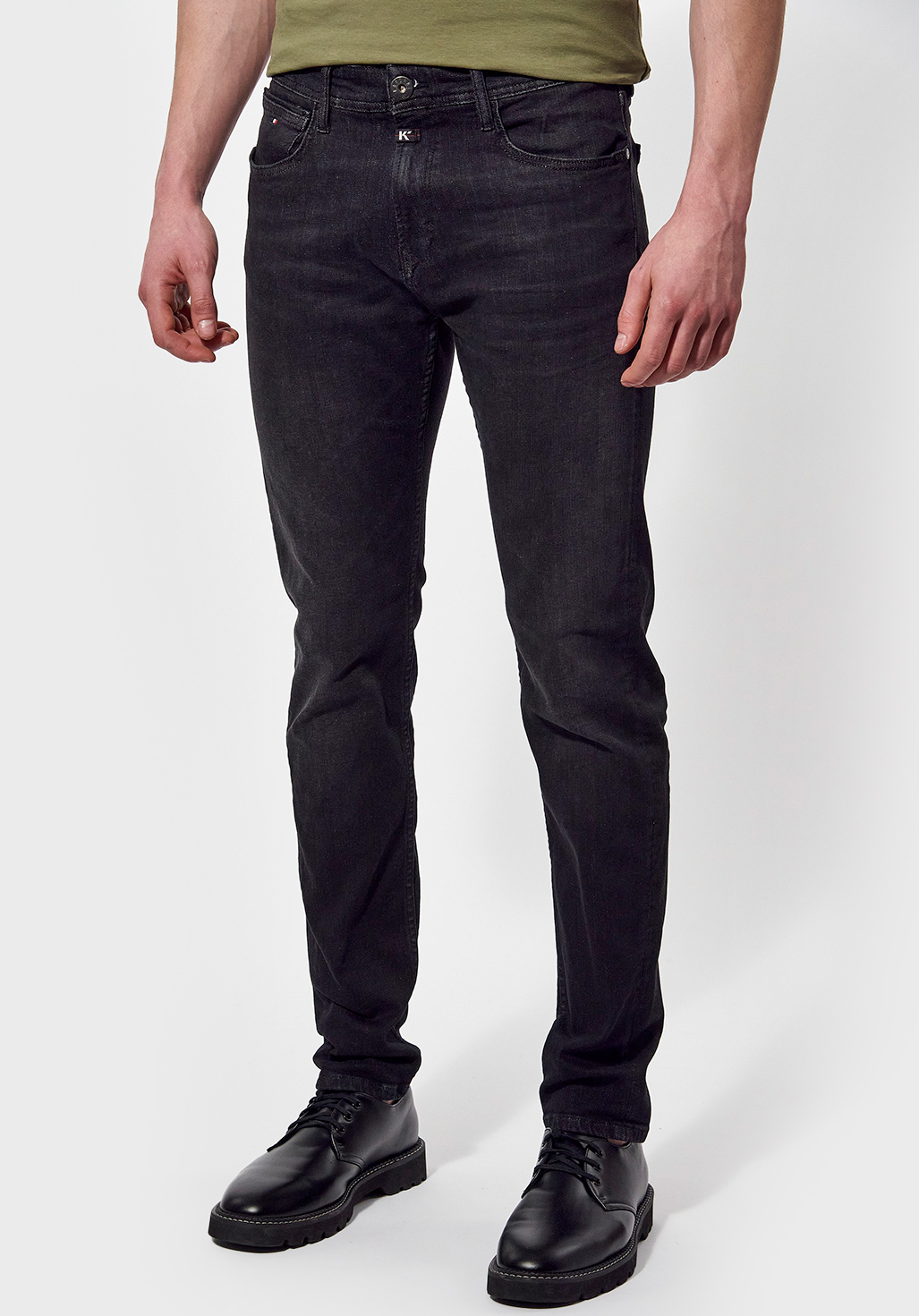 Jean slim Homme noir délavé Darkk - Kaporal