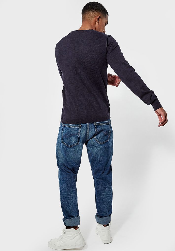 Kaporal - Pull régular Homme Bleu en 100% Coton - Great - S - Bleu :  : Mode