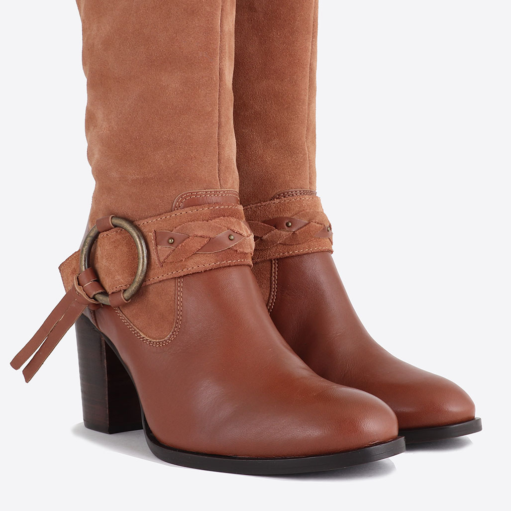 Bottes en cuir marron Femme Palom Kaporal