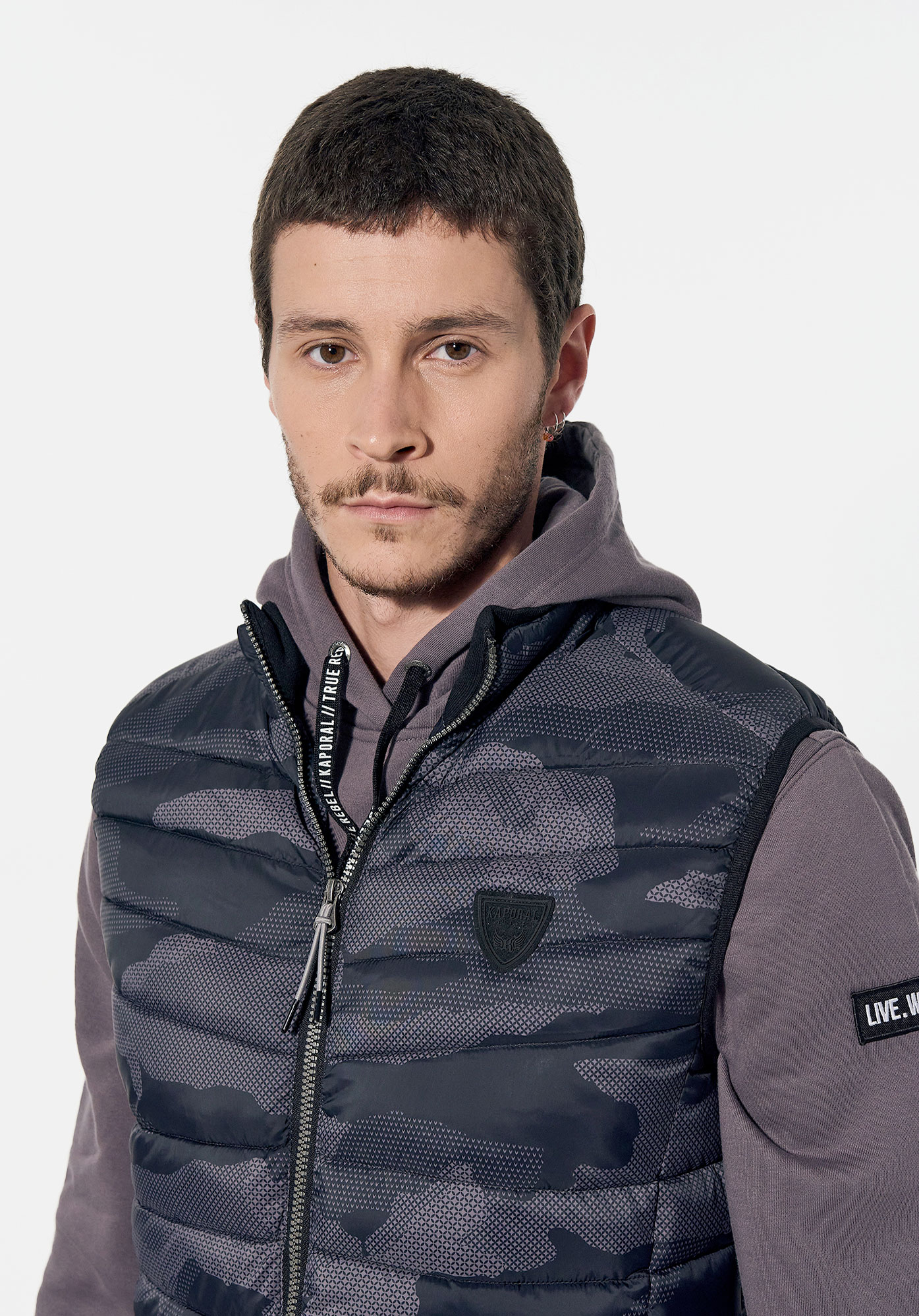 Doudoune sans manches camouflage Homme en 100 polyester recycl