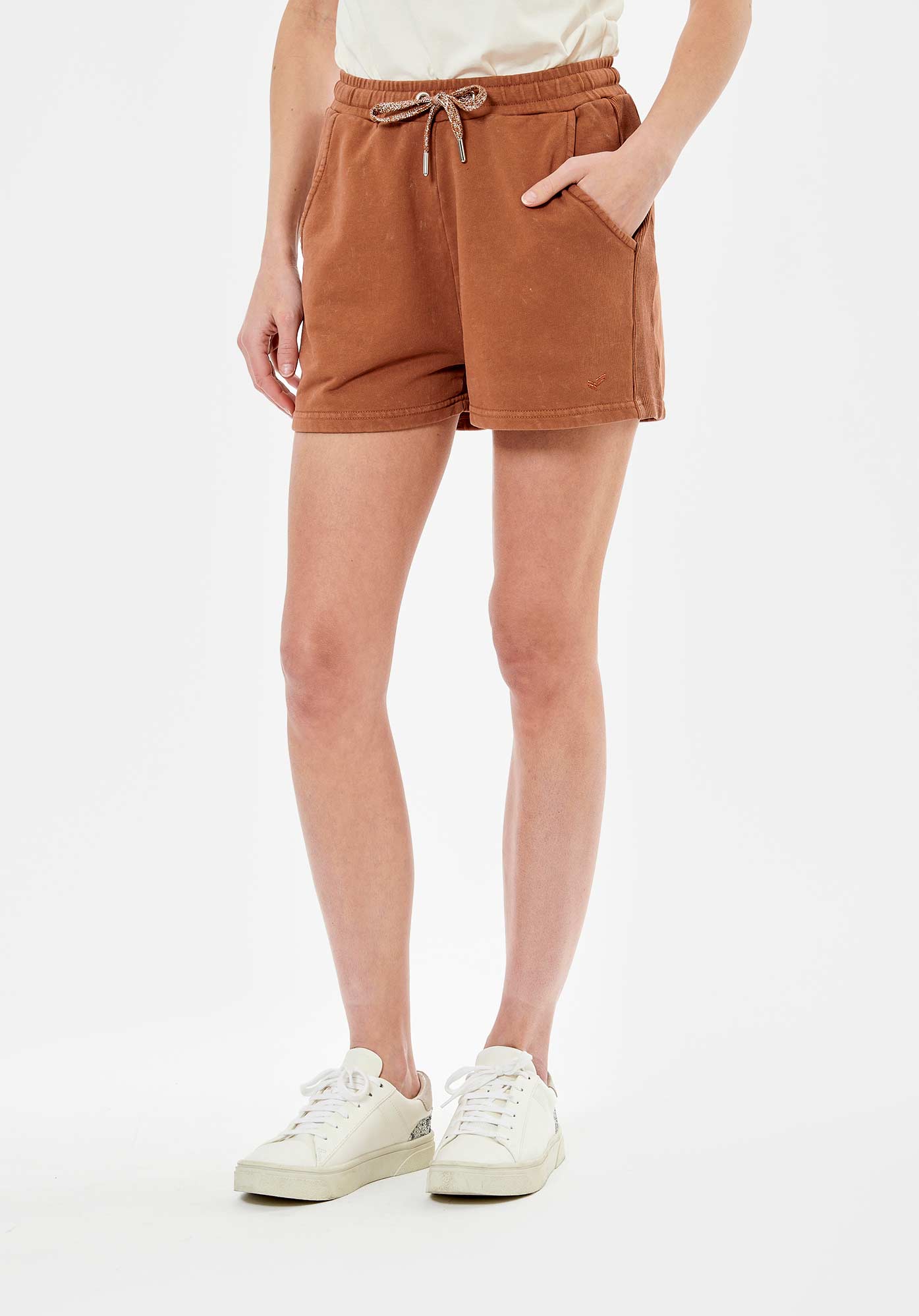 Short marron femme 100 coton April Kaporal