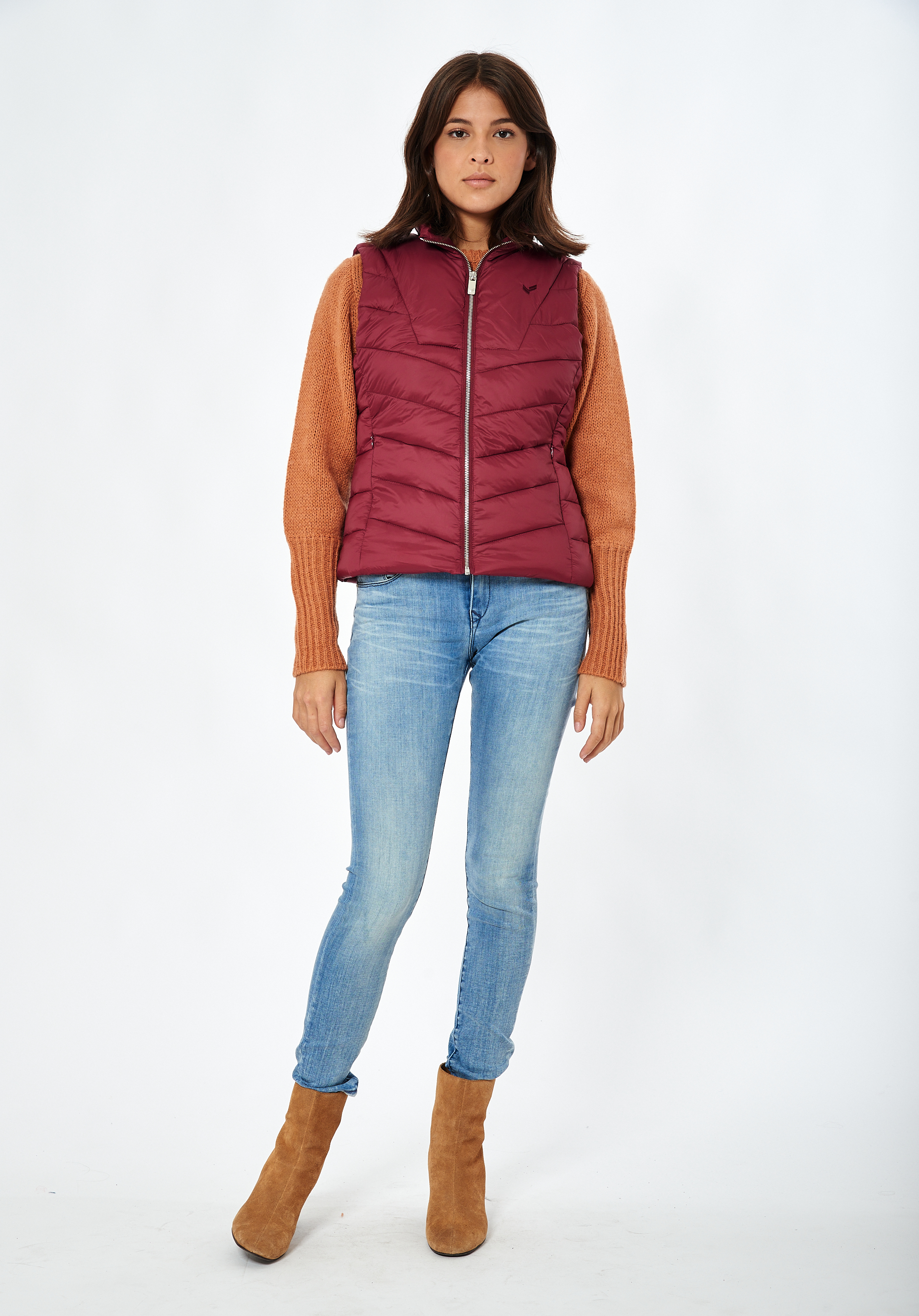 Doudoune sans manches bordeaux Femme Arma Kaporal