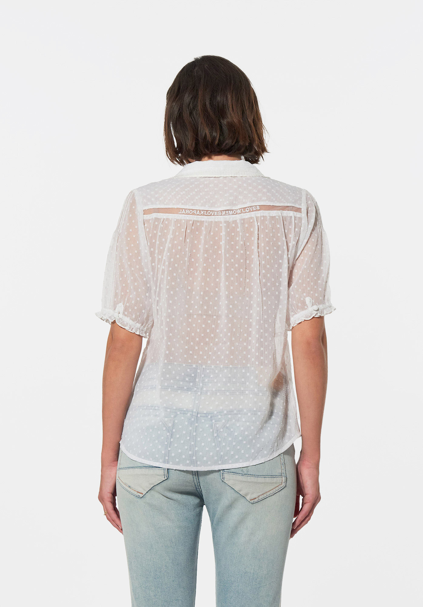 Blouse blanche transparente femme sales
