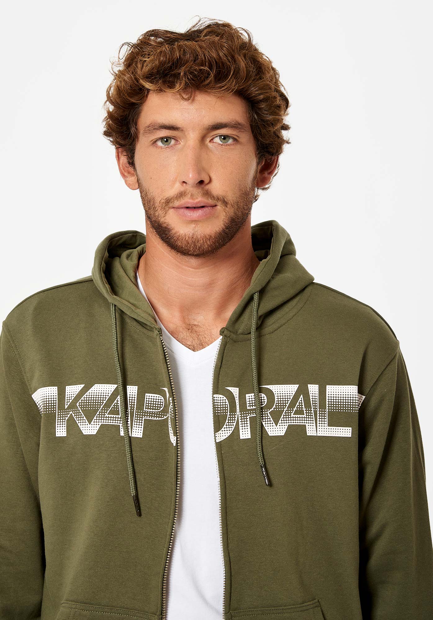 Sweat zippé online kaki homme
