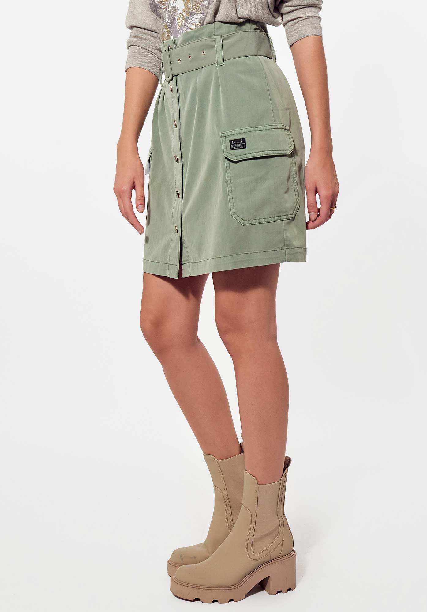 Jupe kaporal kaki deals