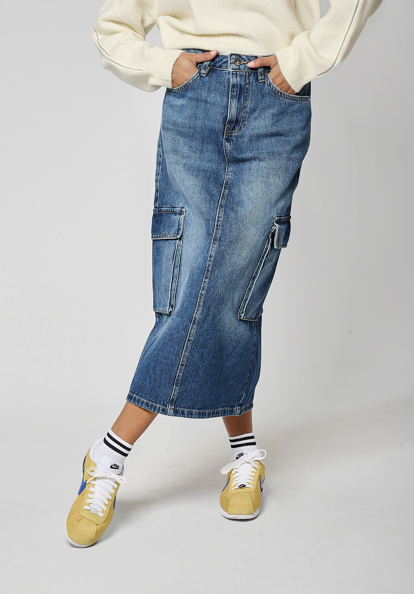 Jupe en jean longue Femme Bika Kaporal