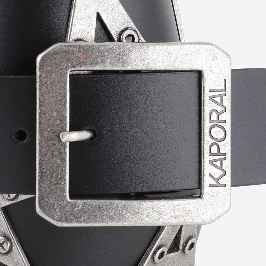 Ceinture en cuir noir Homme Bold Kaporal