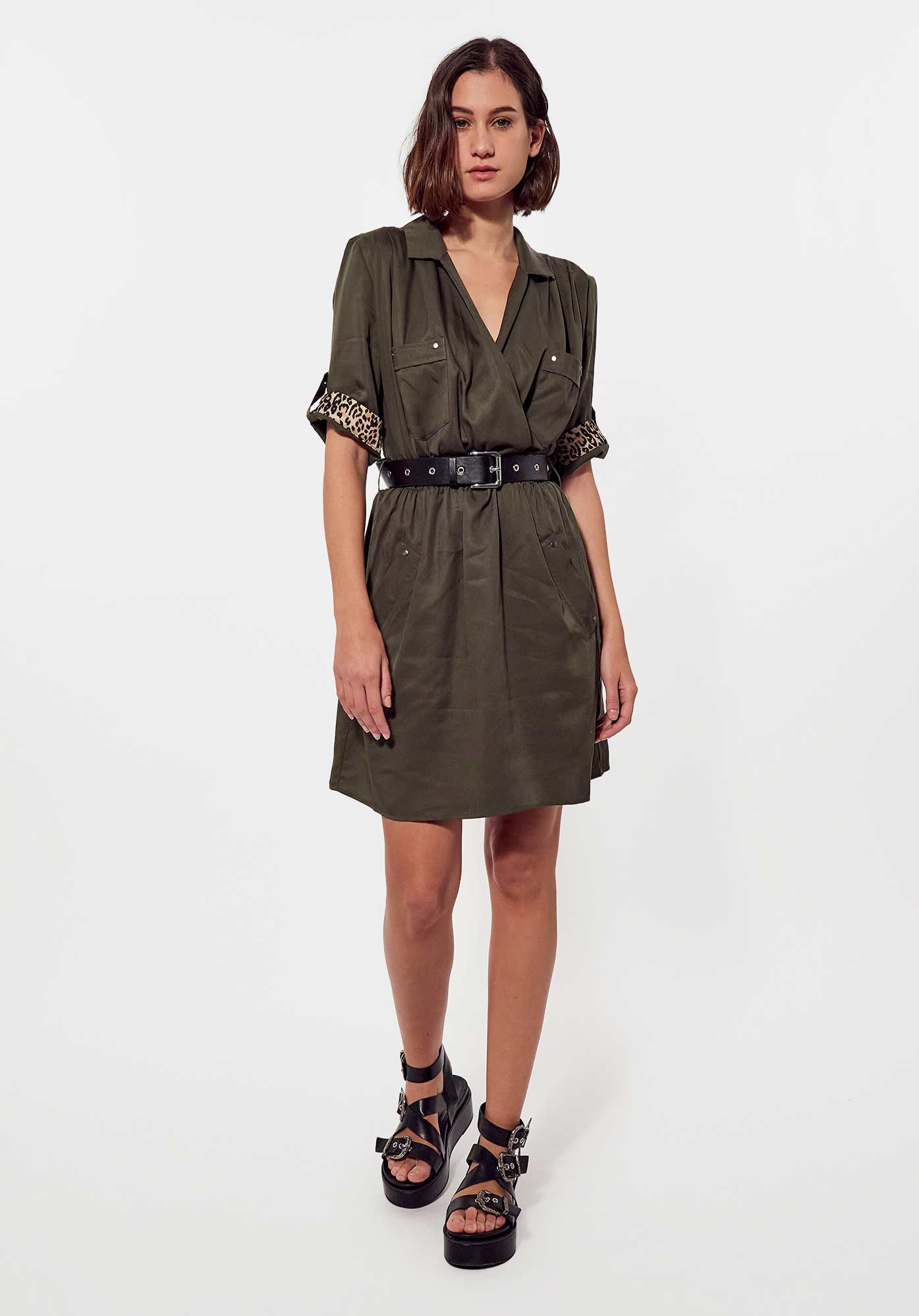Robe kaki Femme BUSH Kaki