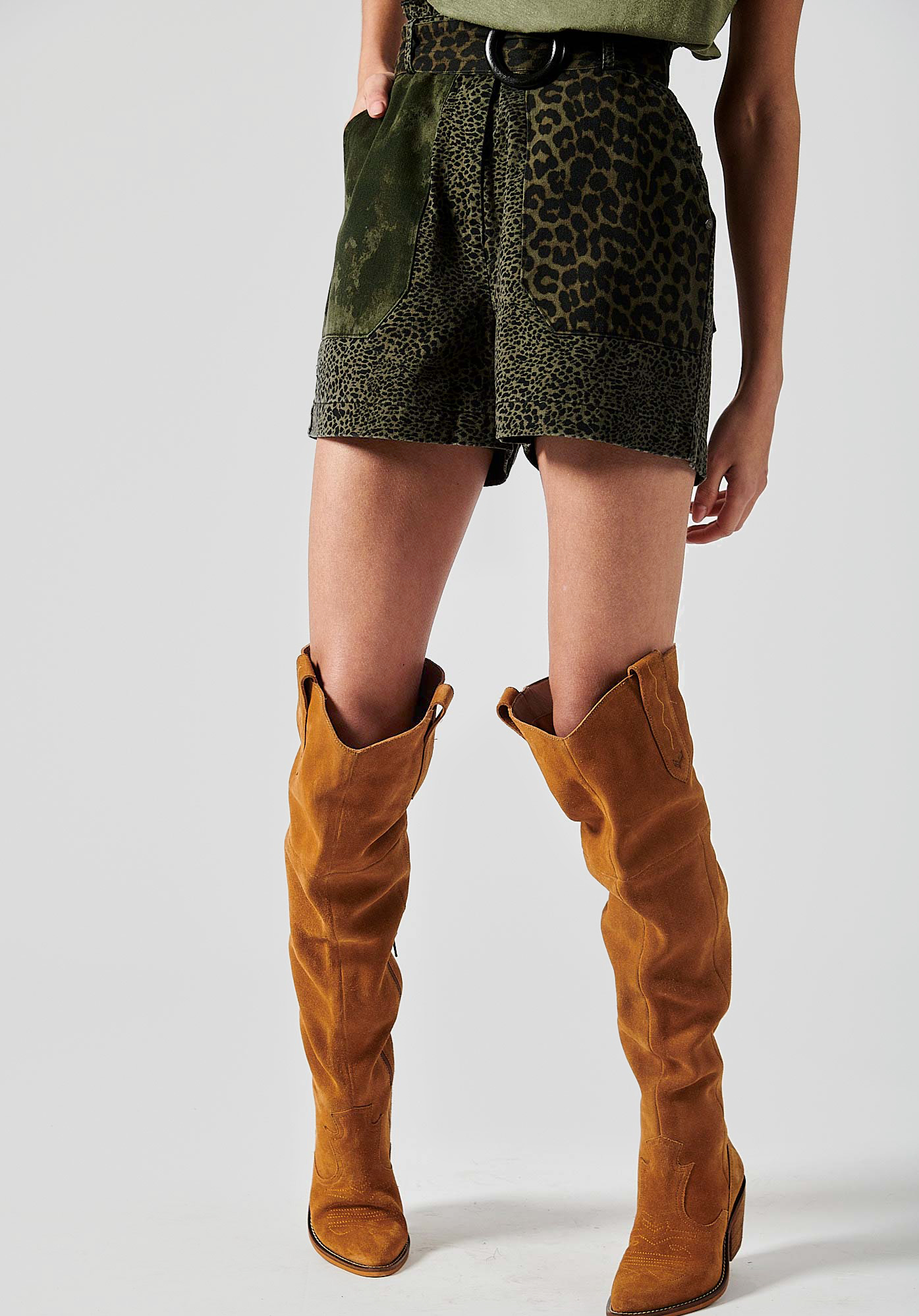 Short kaki imprime Femme Conti Kaporal