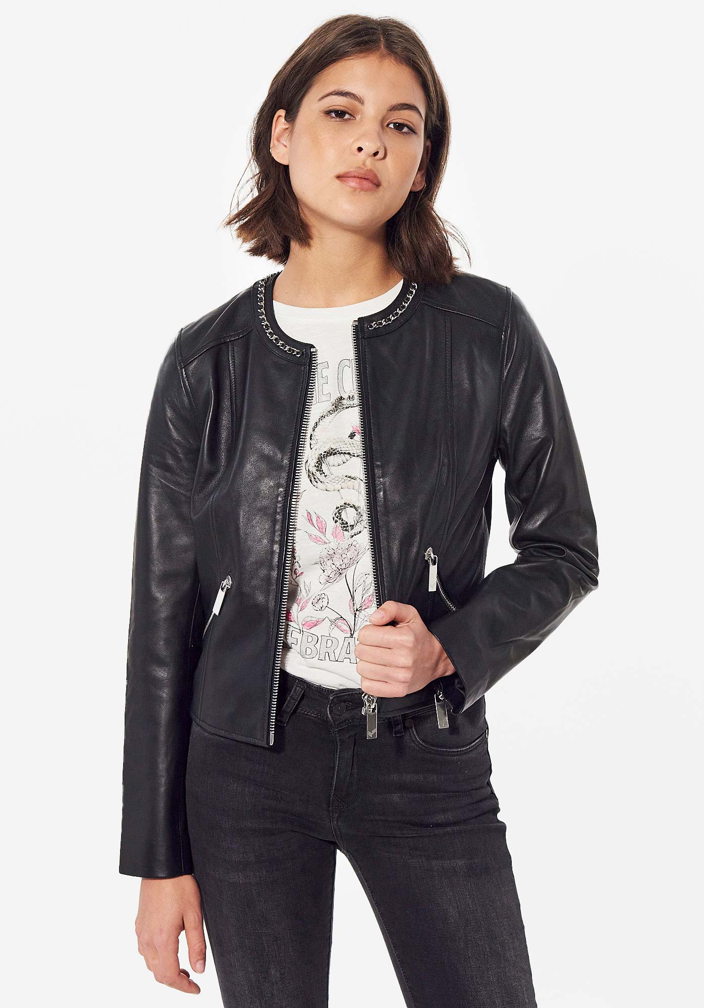 Veste cuir femme solde store