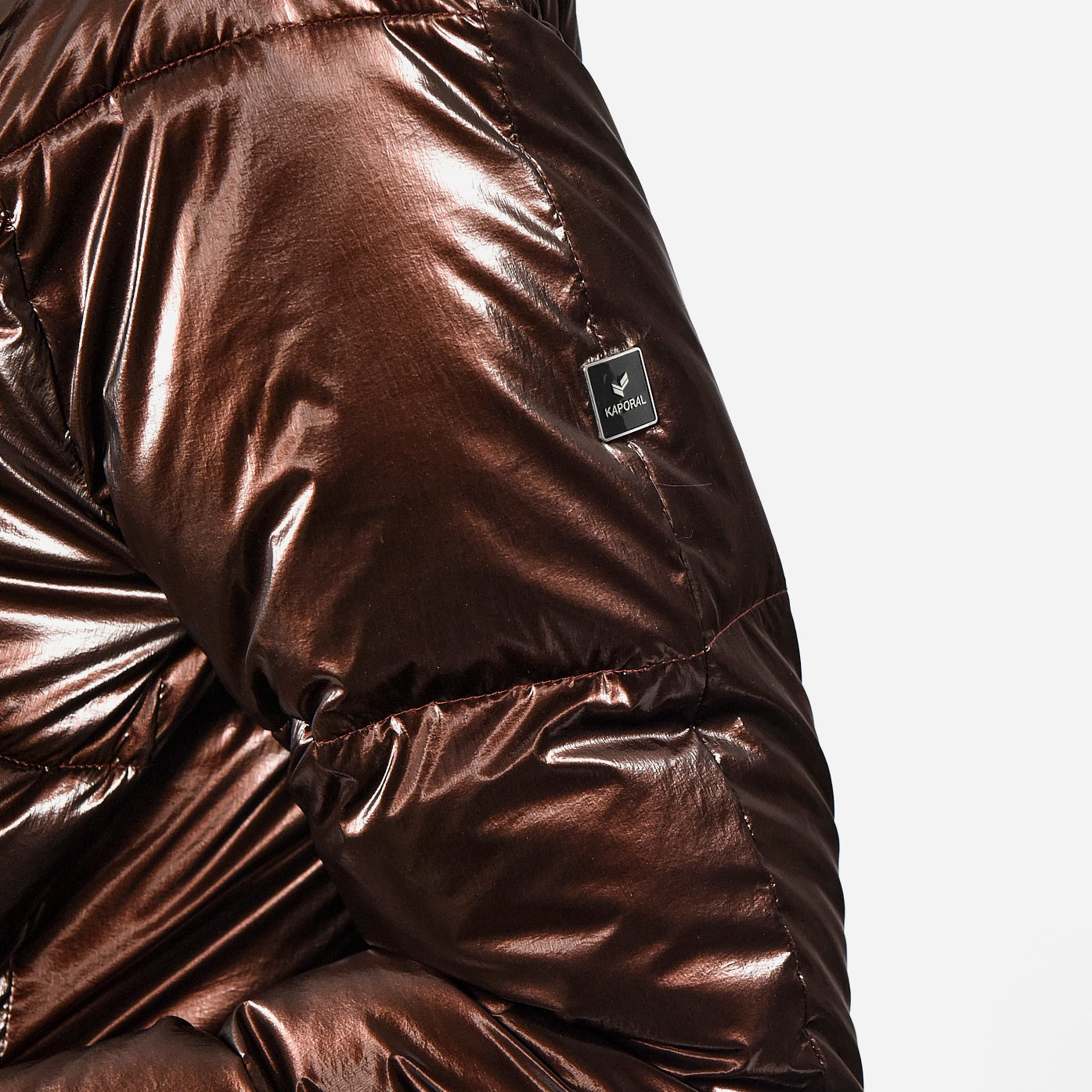 Doudoune marron brillante femme clearance