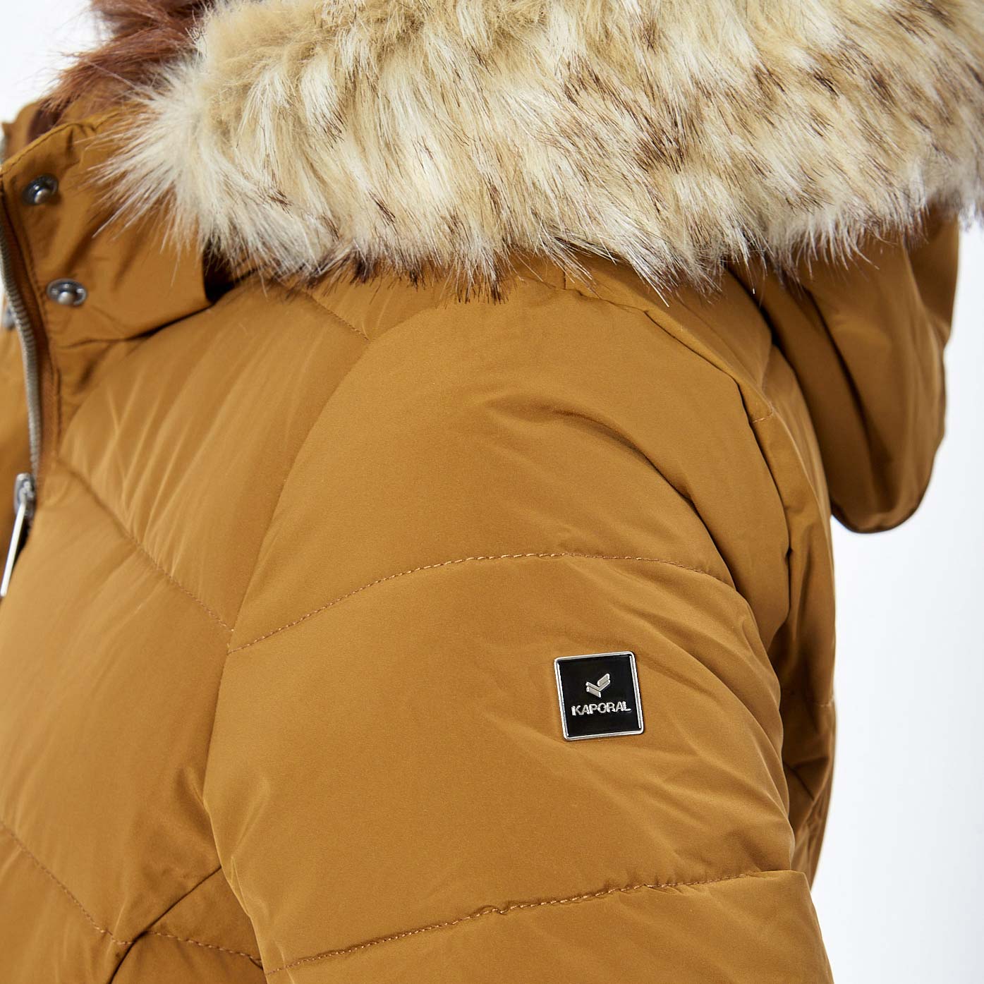 Doudoune marron femme capuche fourrure deals