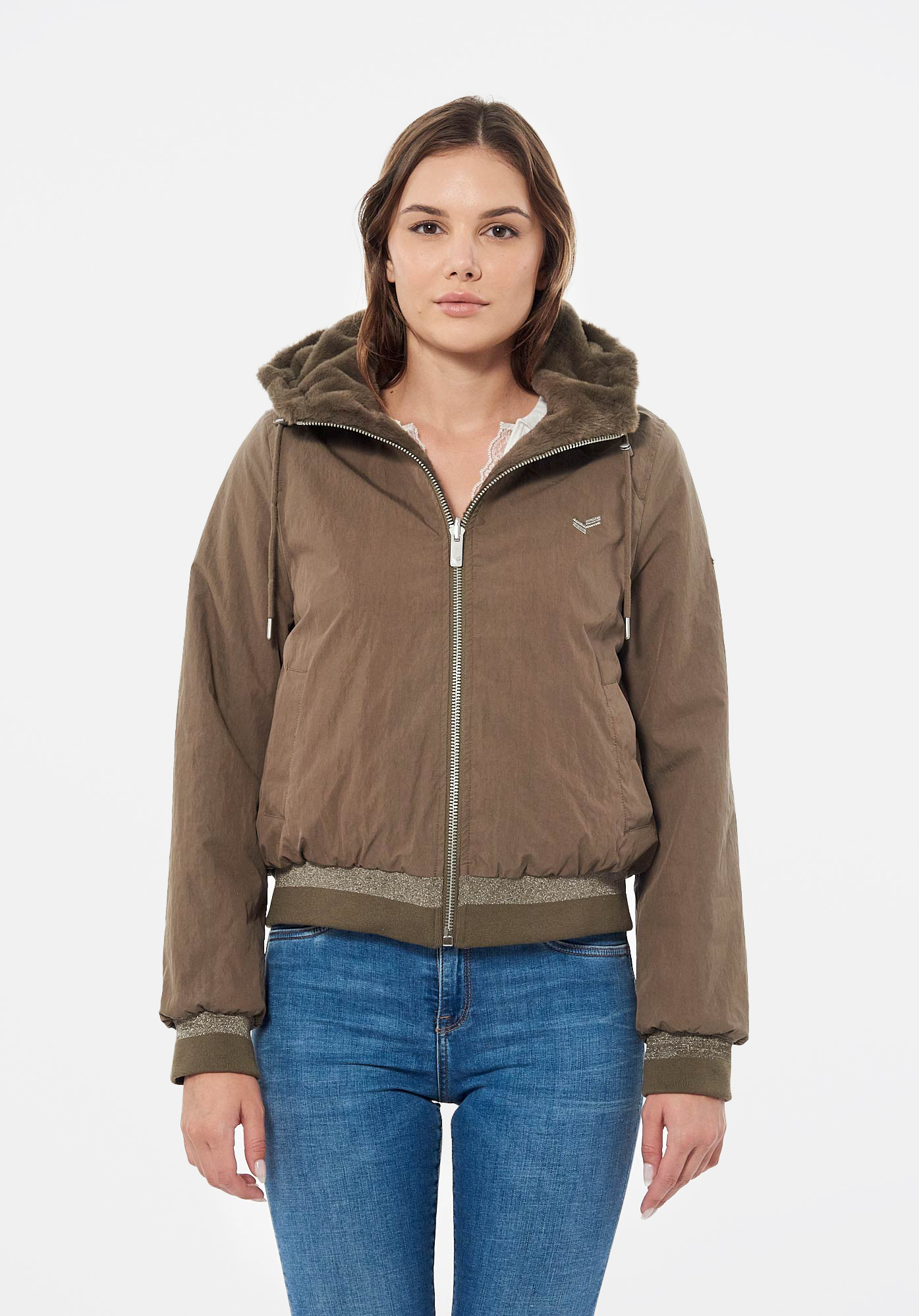 Veste r versible kaki Femme Dida Kaporal