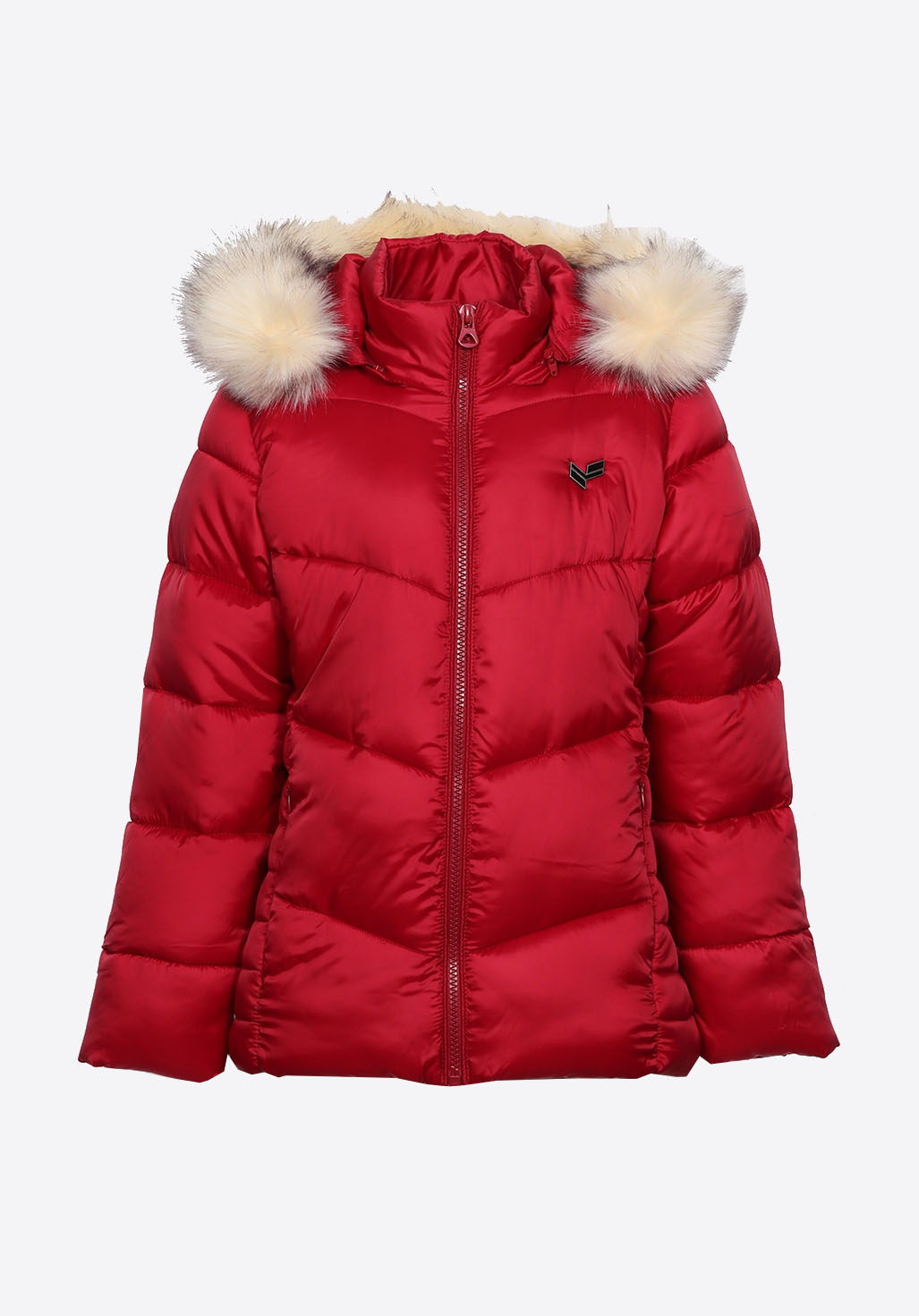 Doudoune rouge deals avec fourrure