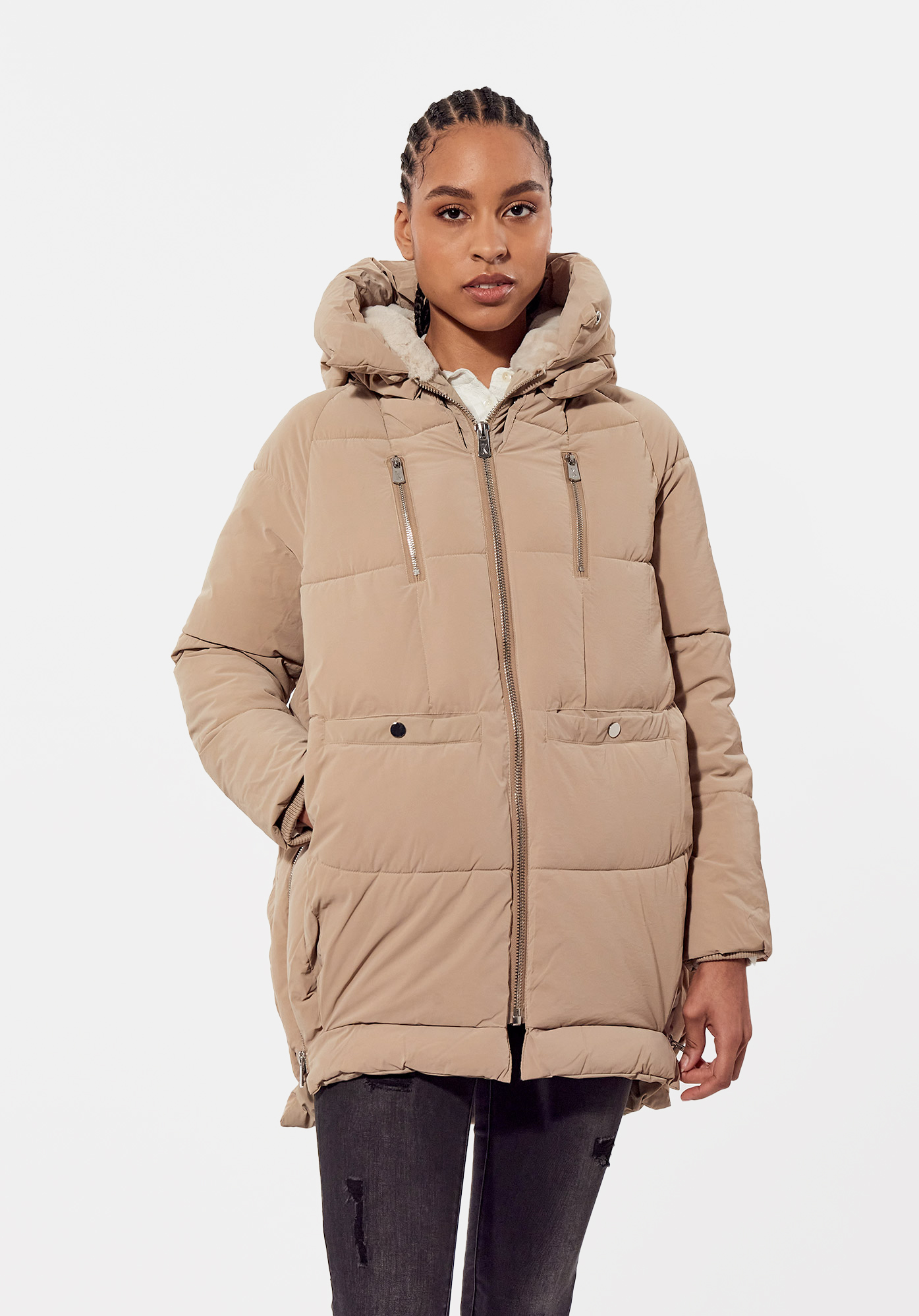 Doudoune beige Femme Face Kaporal