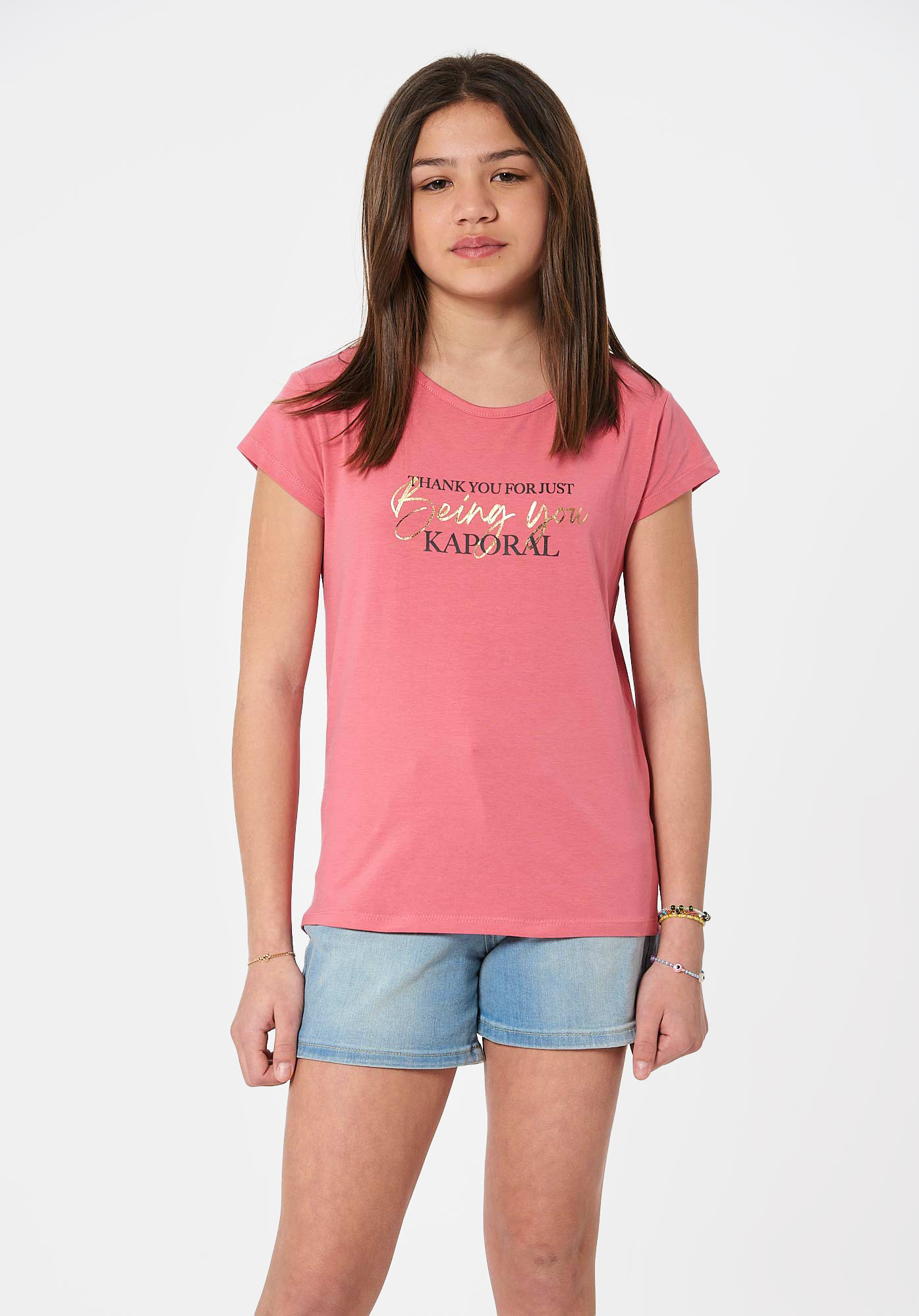 T shirt rose discount fille