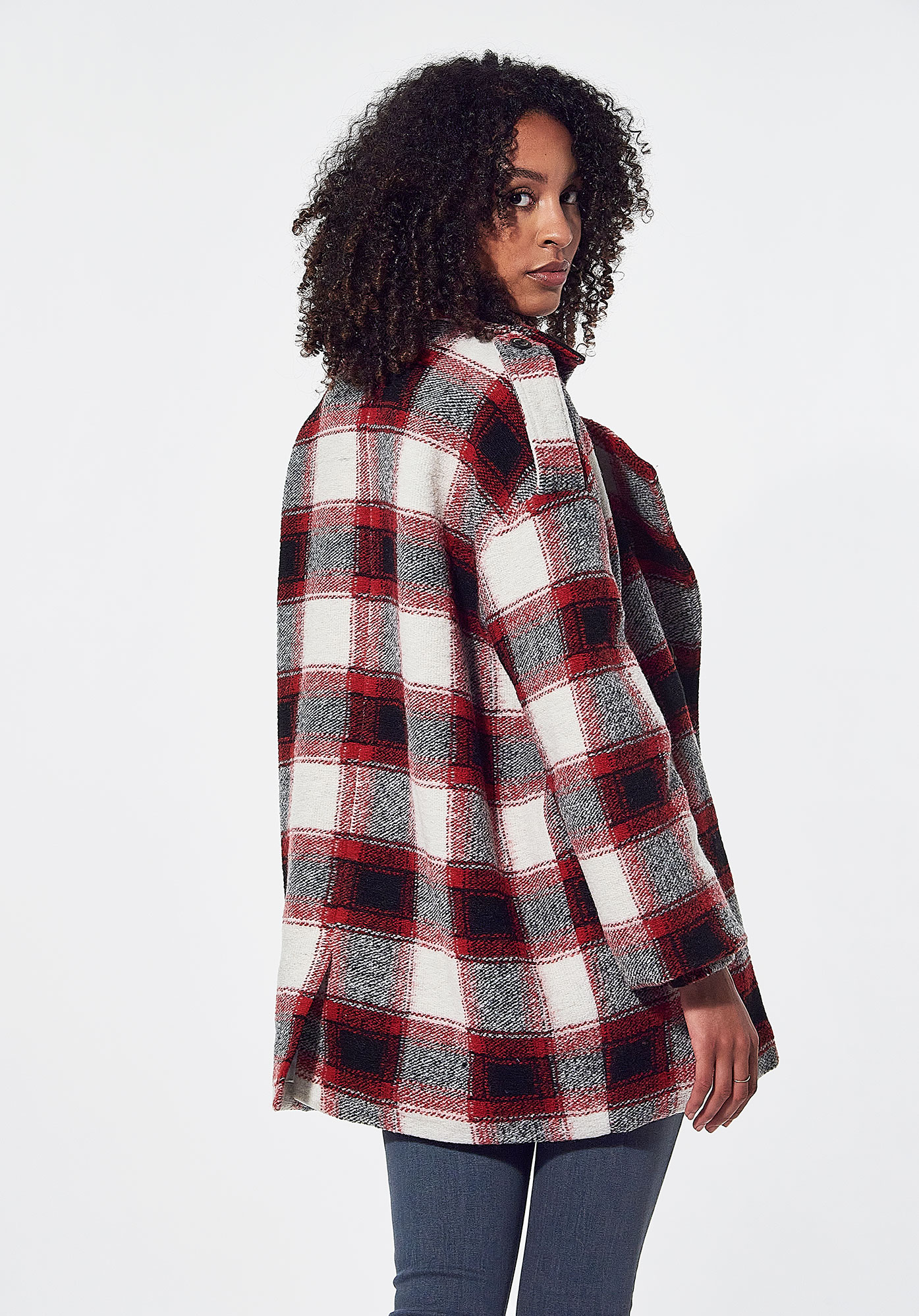 Manteau tartan on sale femme