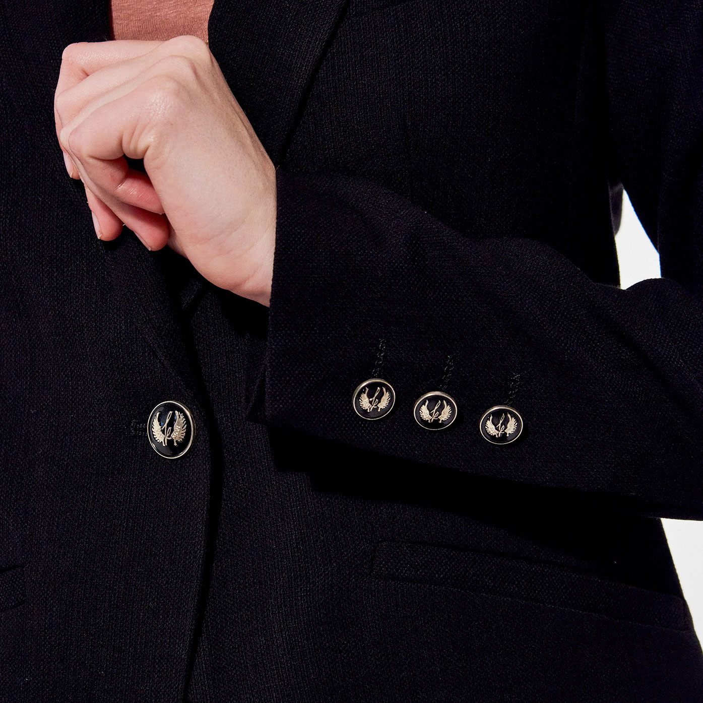 Blazer r gular noir Femme Fink Kaporal