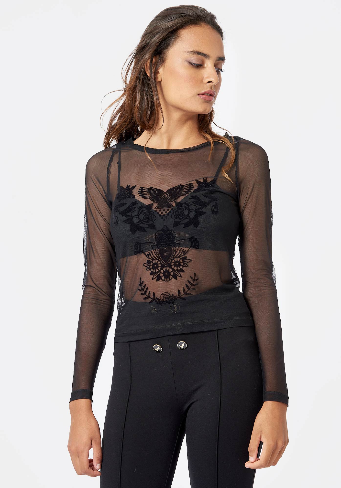 T shirt noir transparent femme on sale