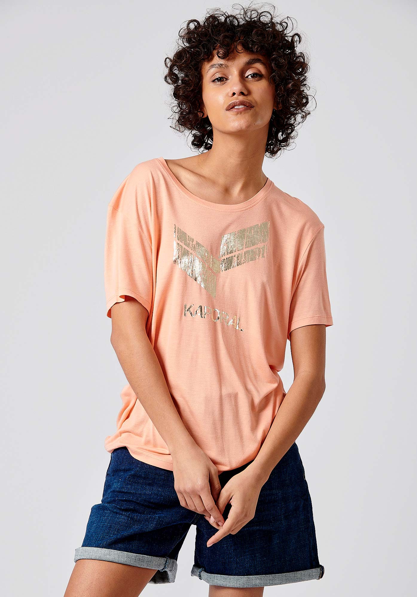 T shirt femme corail discount